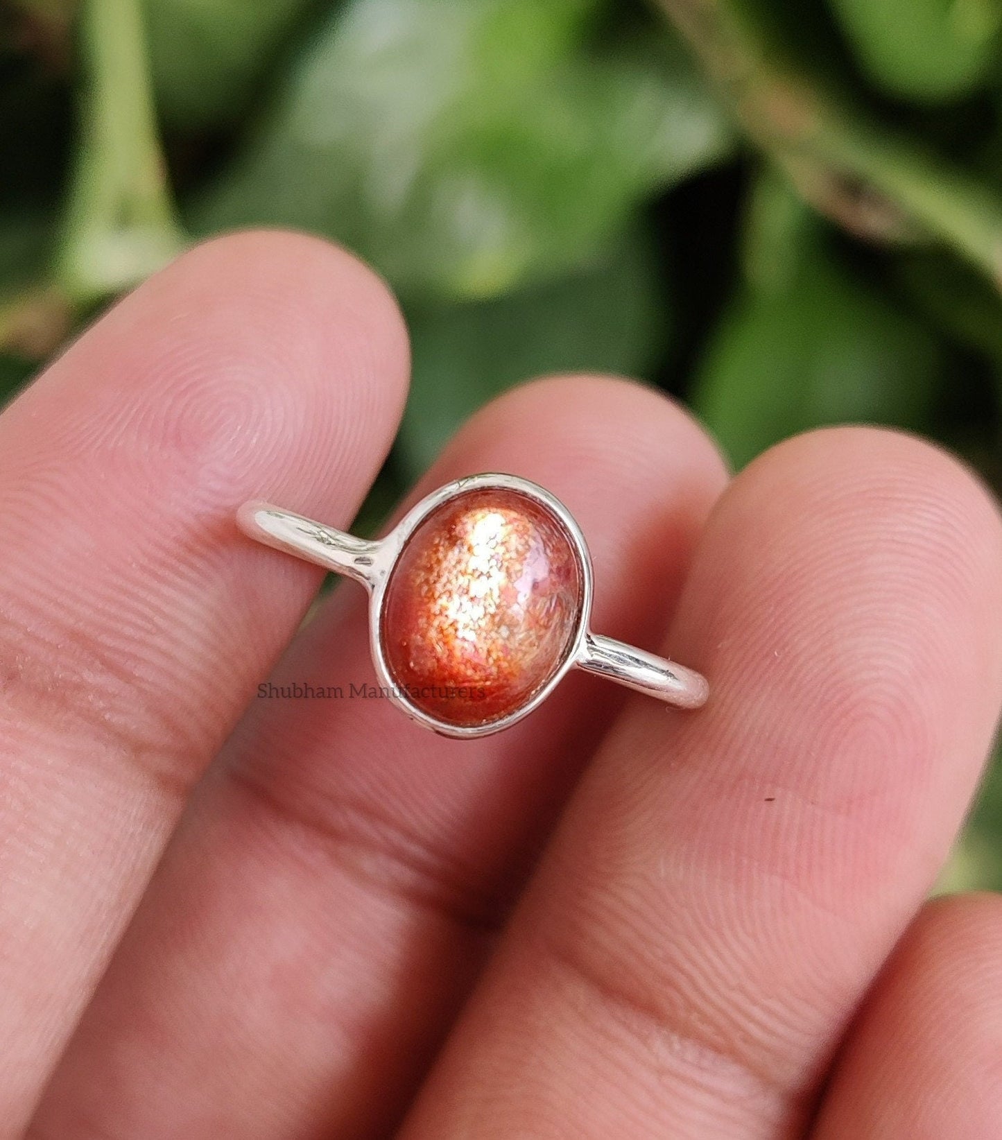 Sun Stone Ring, 925 Sterling Silver Ring, Sunstone Jewelry, Natural Gemstone Ring, Silver Birthstone Ring, Handmade Gift for Her, Stone Ring