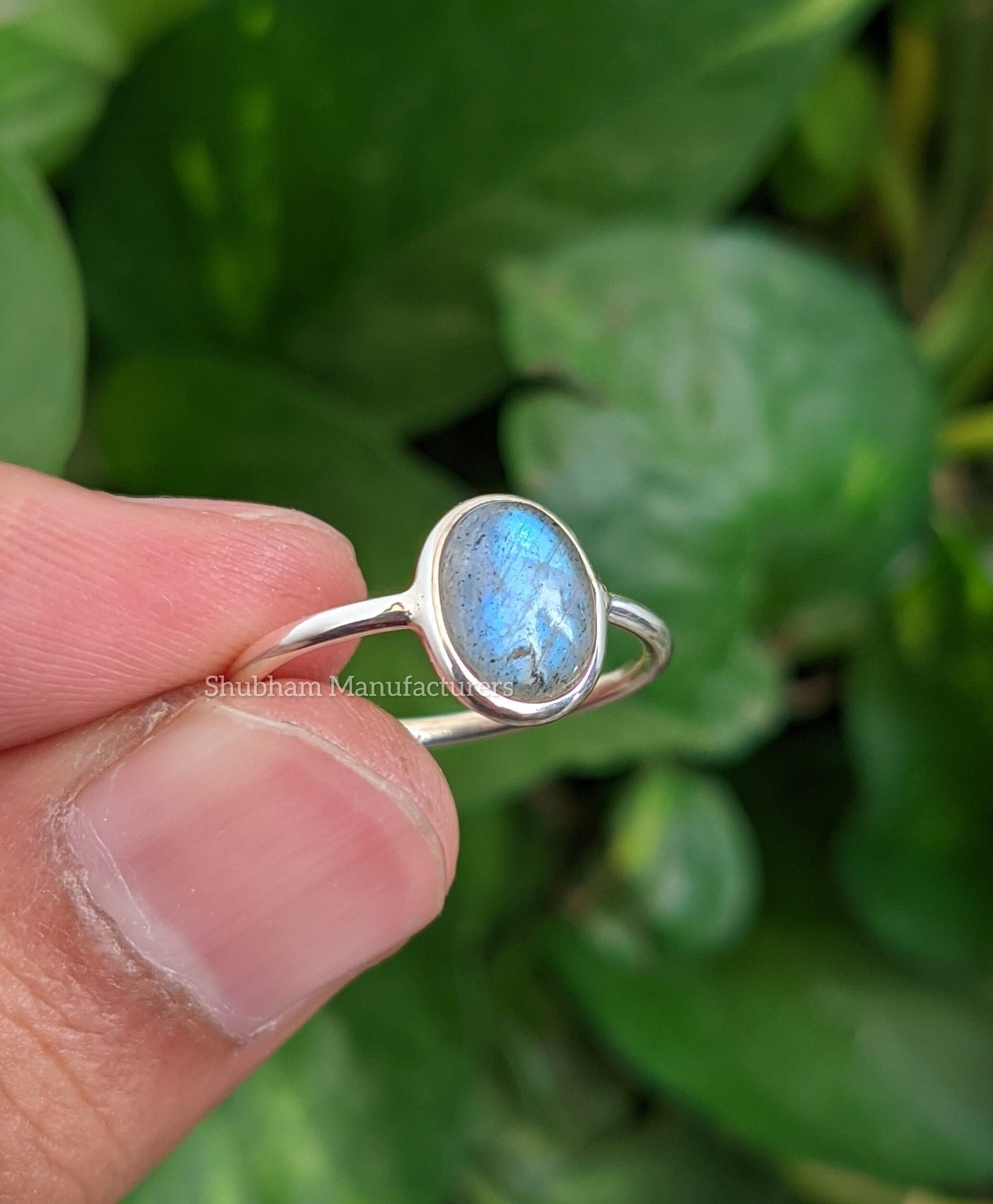 Labradorite Ring, 925 Sterling Silver Ring, Blue Fire Labradorite Jewelry, February Birthstone Ring, Natural Gemstone Stacking Ring for Her