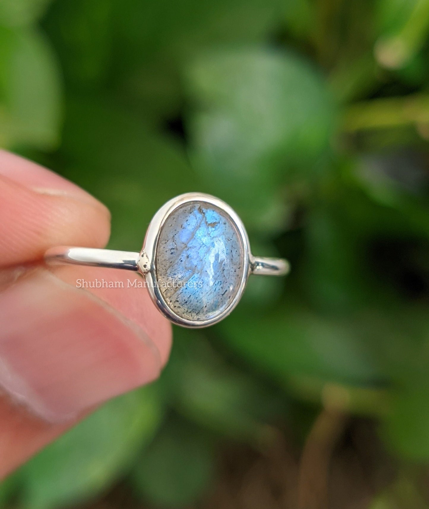 Labradorite Ring, 925 Sterling Silver Ring, Blue Fire Labradorite Jewelry, February Birthstone Ring, Natural Gemstone Stacking Ring for Her