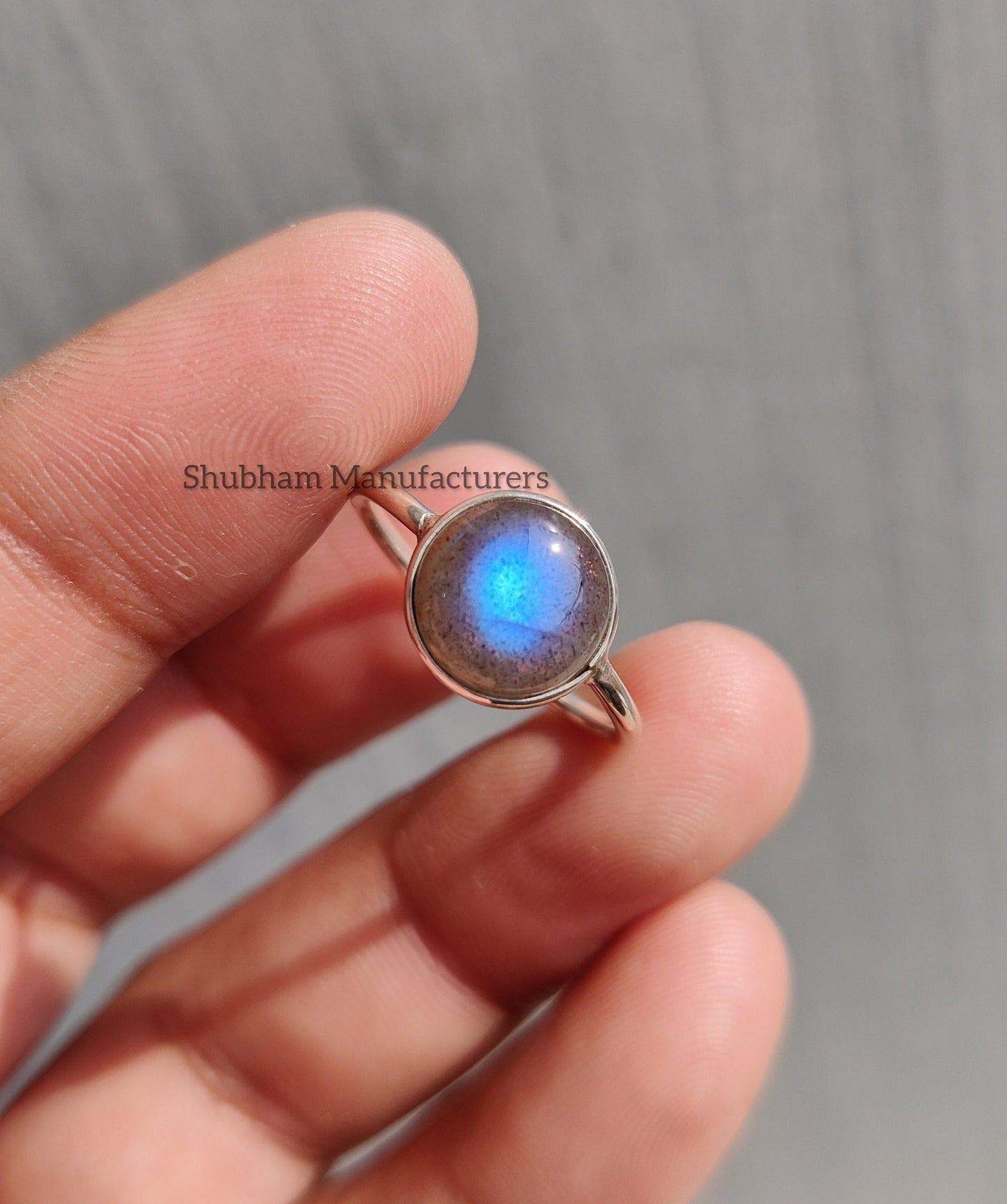 Labradorite Ring, 925 Sterling Silver Ring, Blue Flash Stone Ring, Labradorite Jewelry, Natural Gemstone Ring, Simple Everyday Ring for Her