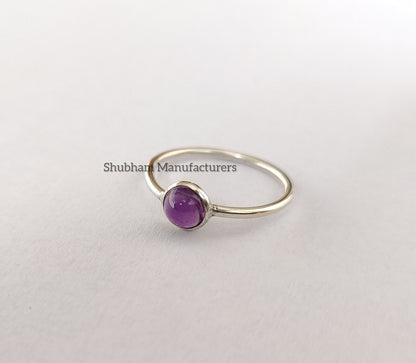 Amethyst Ring, 925 Sterling Silver Ring, Purple Amethyst Jewelry, Natural Gemstone Ring, Birthstone Gift for Her, February Birthstone Ring