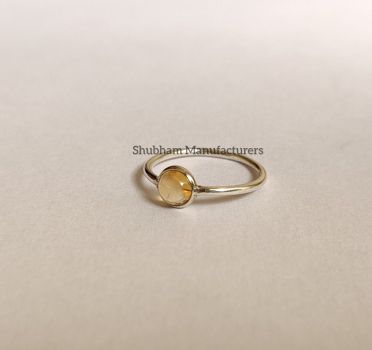 Natural Citrine Ring, 925 Sterling Silver Ring, November Birthstone, Yellow Gemstone Ring, Tiny Ring for Women, Dainty Jewelry Ring for Her