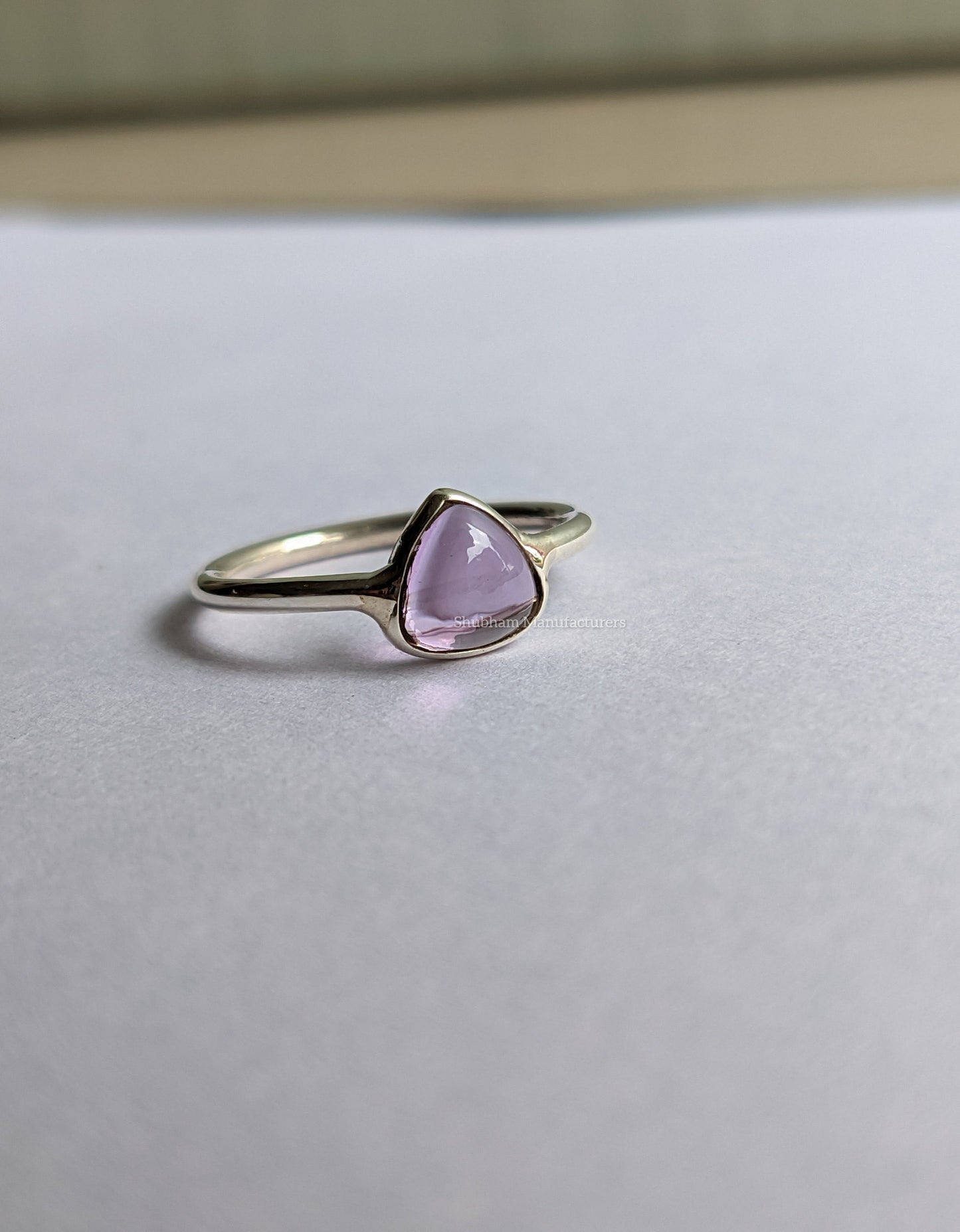 Natural Amethyst Ring, 925 Sterling Silver Ring, Purple Stone Ring, Amethyst Jewelry, Silver Thin Band Ring, Stackable Rings for Women