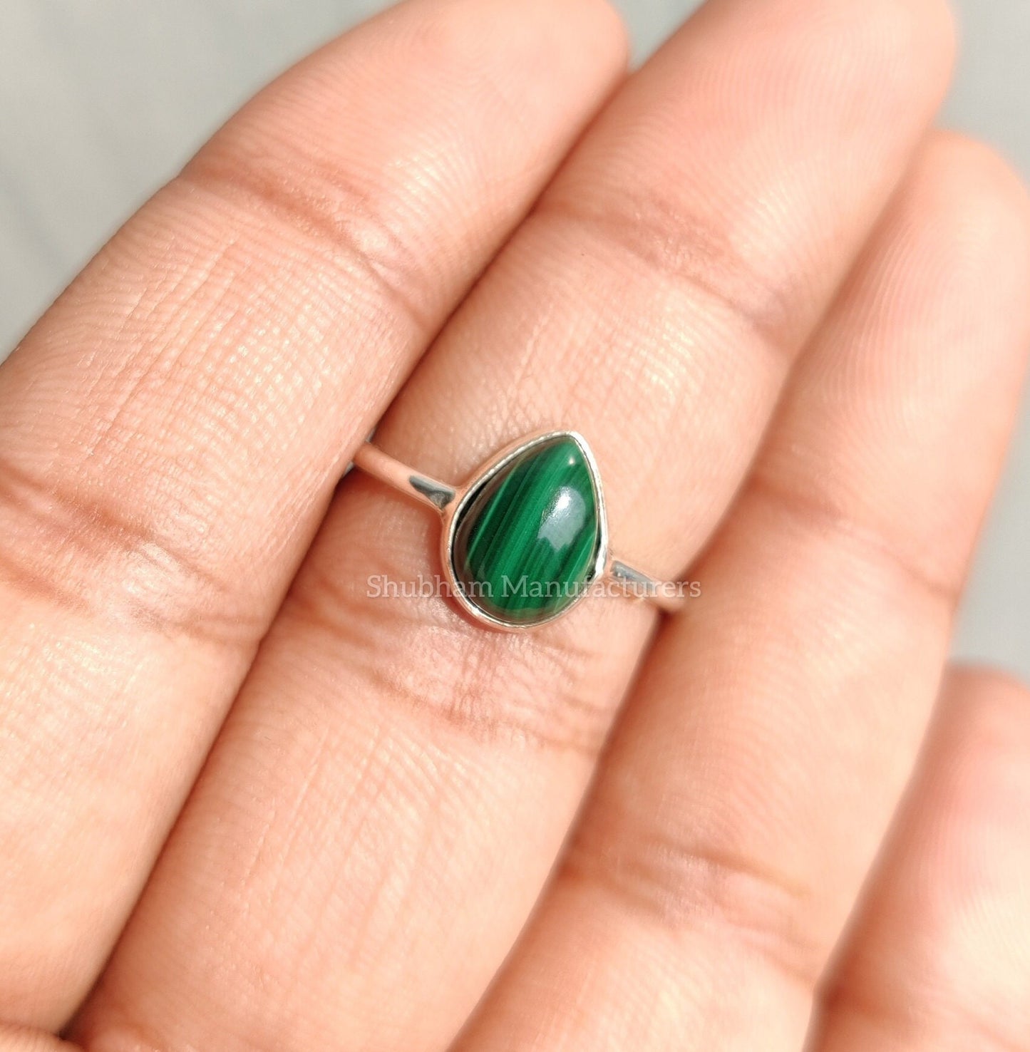 Natural Malachite Ring, 928 Sterling Silver Ring, Everyday Ring for Women, Malachite Silver Jewelry, Green Stone Ring, Handmade Gift for Her