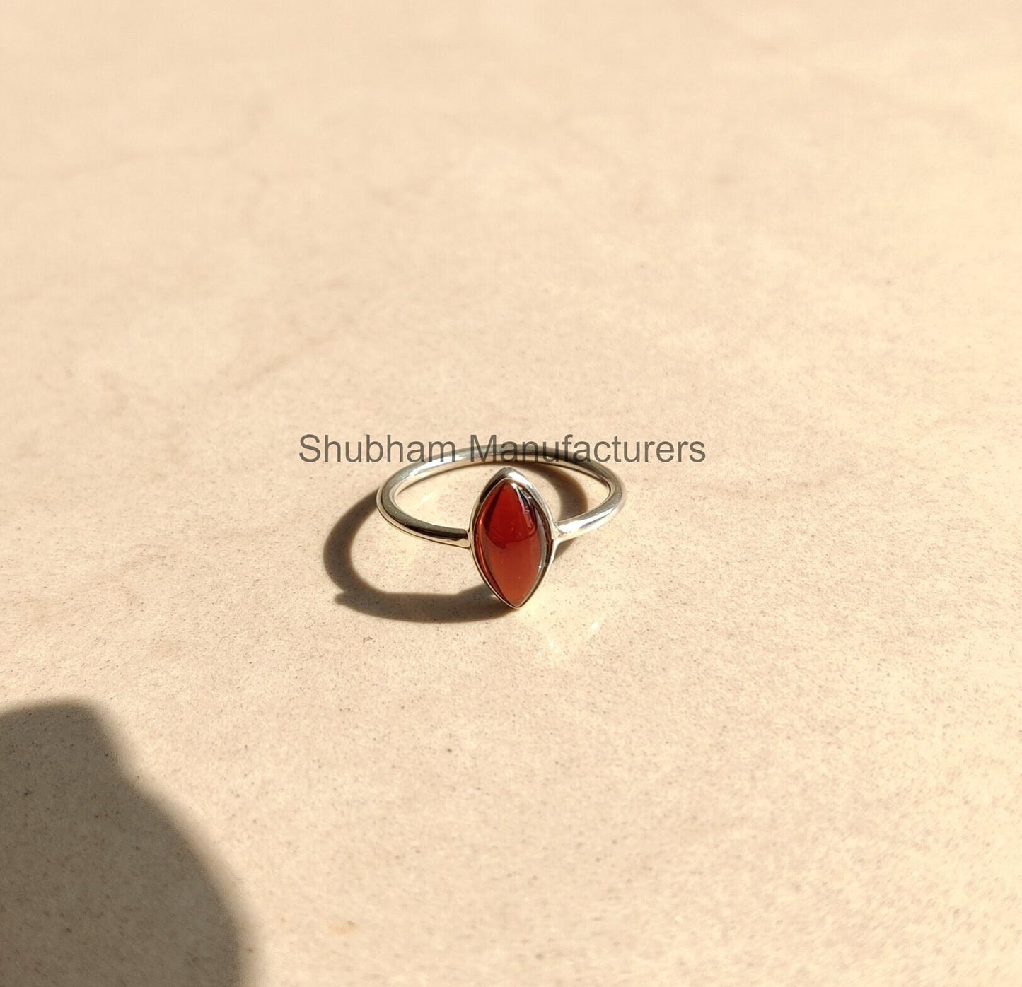 Natural Garnet Ring, 925 Sterling Silver Ring, Garnet Minimalist Ring, Dainty Gemstone Ring, January Birthstone Ring, Simple Ring for Women