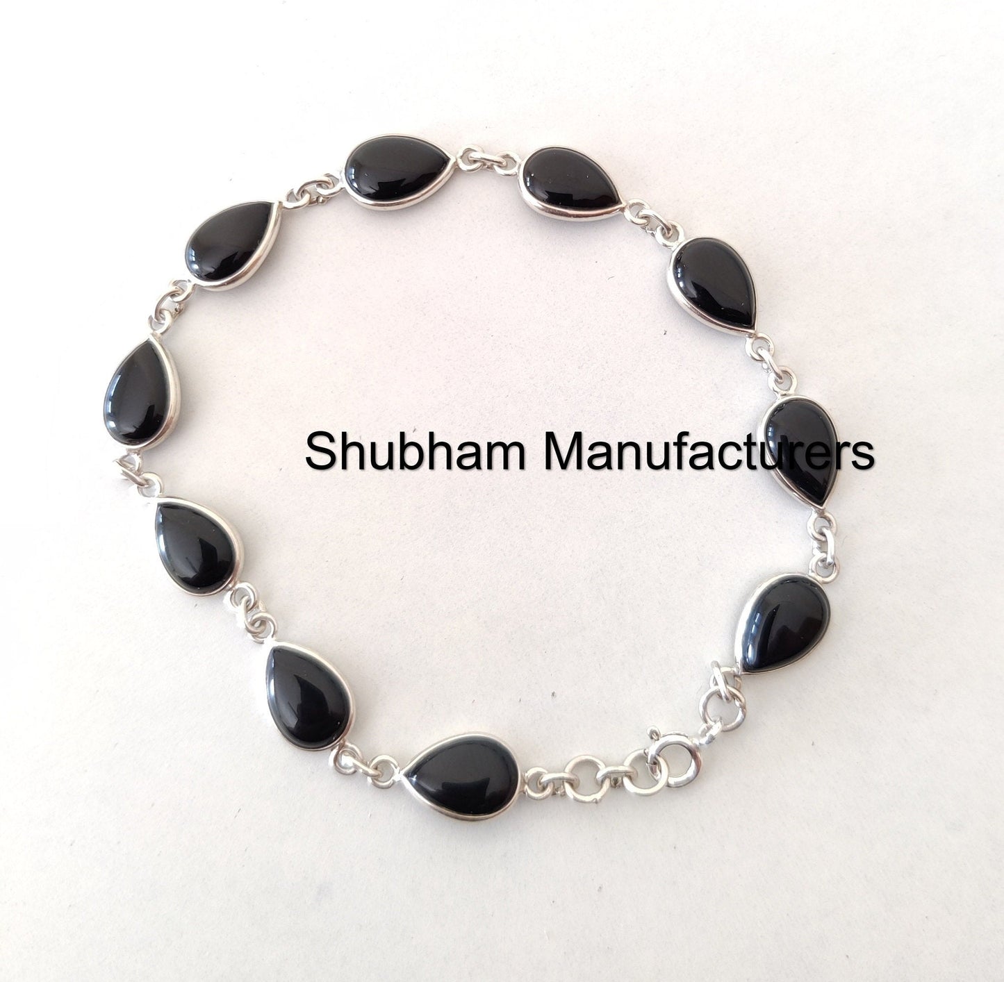 Black Onyx Bracelet, 025 Sterling Silver Bracelet, Bracelet for Women, Gemstone Adjustable Bracelet, Black Onyx Handmade Jewelry for Her