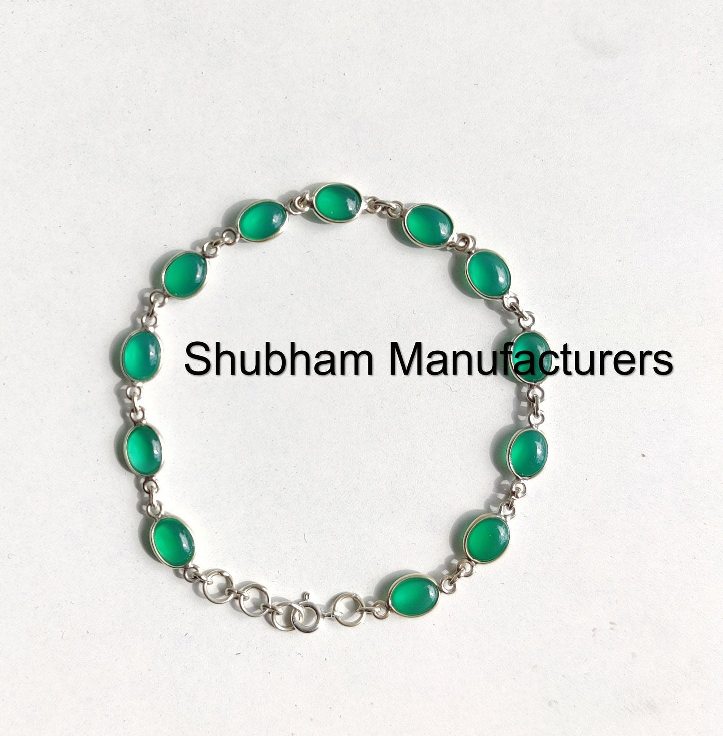 Green Onyx Bracelet, 925 Sterling Silver Bracelet, Green Gemstone Bracelet, Green Onyx Jewelry, Adjustable Bracelet for Women, Gift for Her