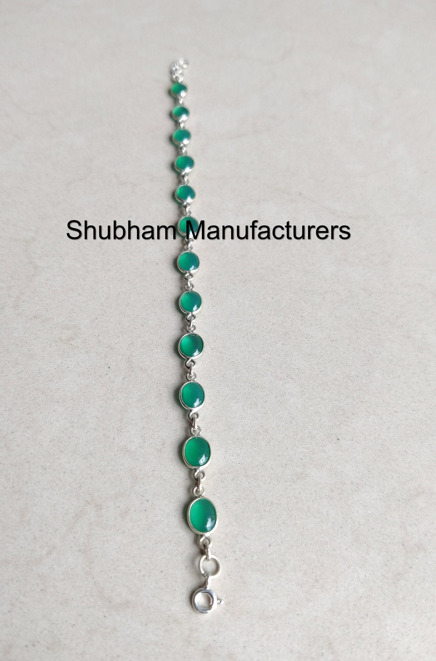 Green Onyx Bracelet, 925 Sterling Silver Bracelet, Green Gemstone Bracelet, Green Onyx Jewelry, Adjustable Bracelet for Women, Gift for Her