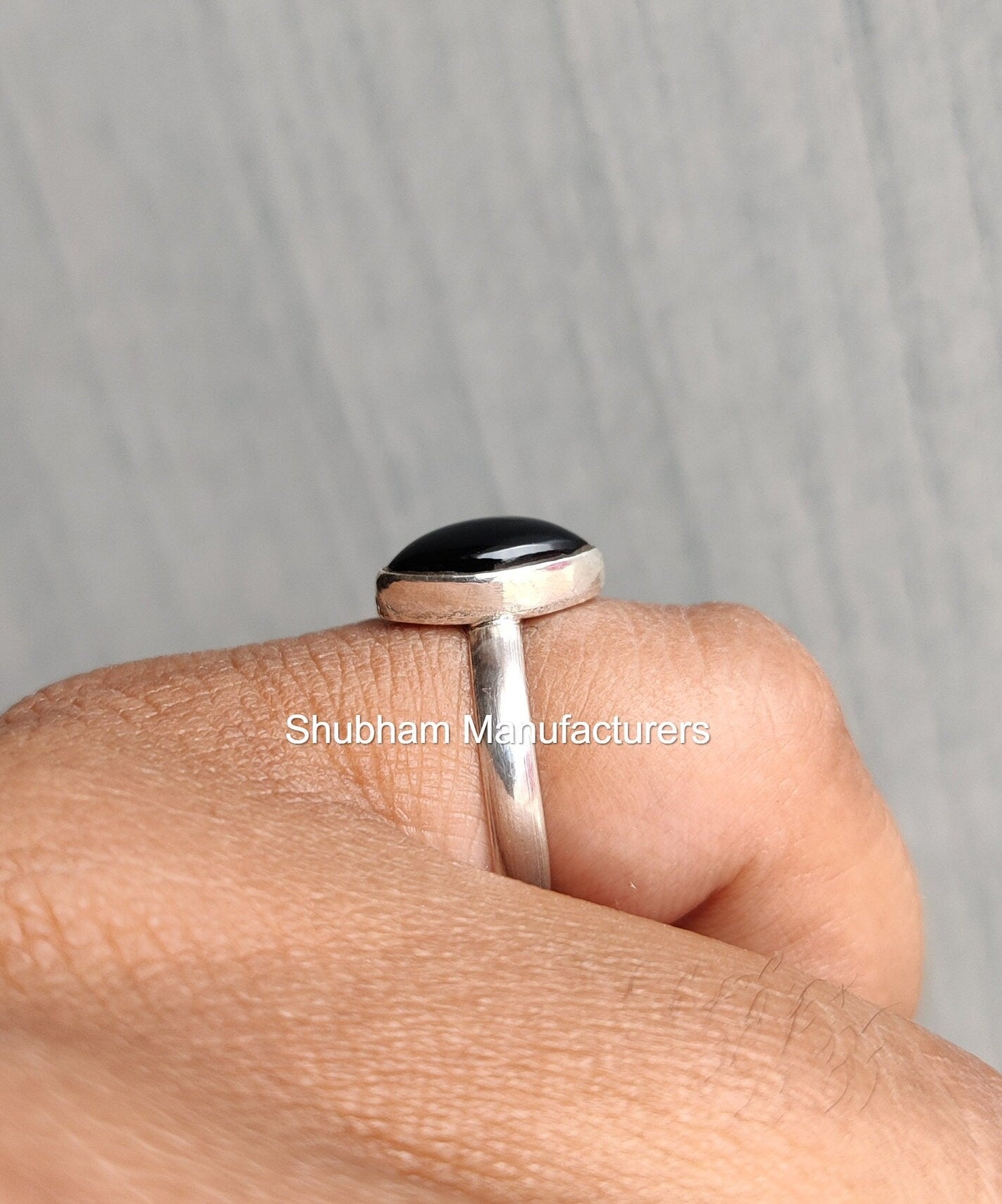 Natural Black Onyx Ring, 925 Sterling Silver Ring, Marquise Shaped Stone Ring, Promise Ring for Her, December Birthstone Jewelry for Women