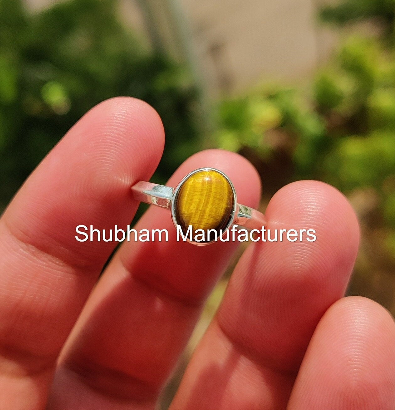 Tiger Eye Ring, 925 Sterling Silver, Tiger's Eye Silver Jewelry, Oval Gemstone, Unisex Ring, Birthstone Ring for Men and Women, Bezel Ring