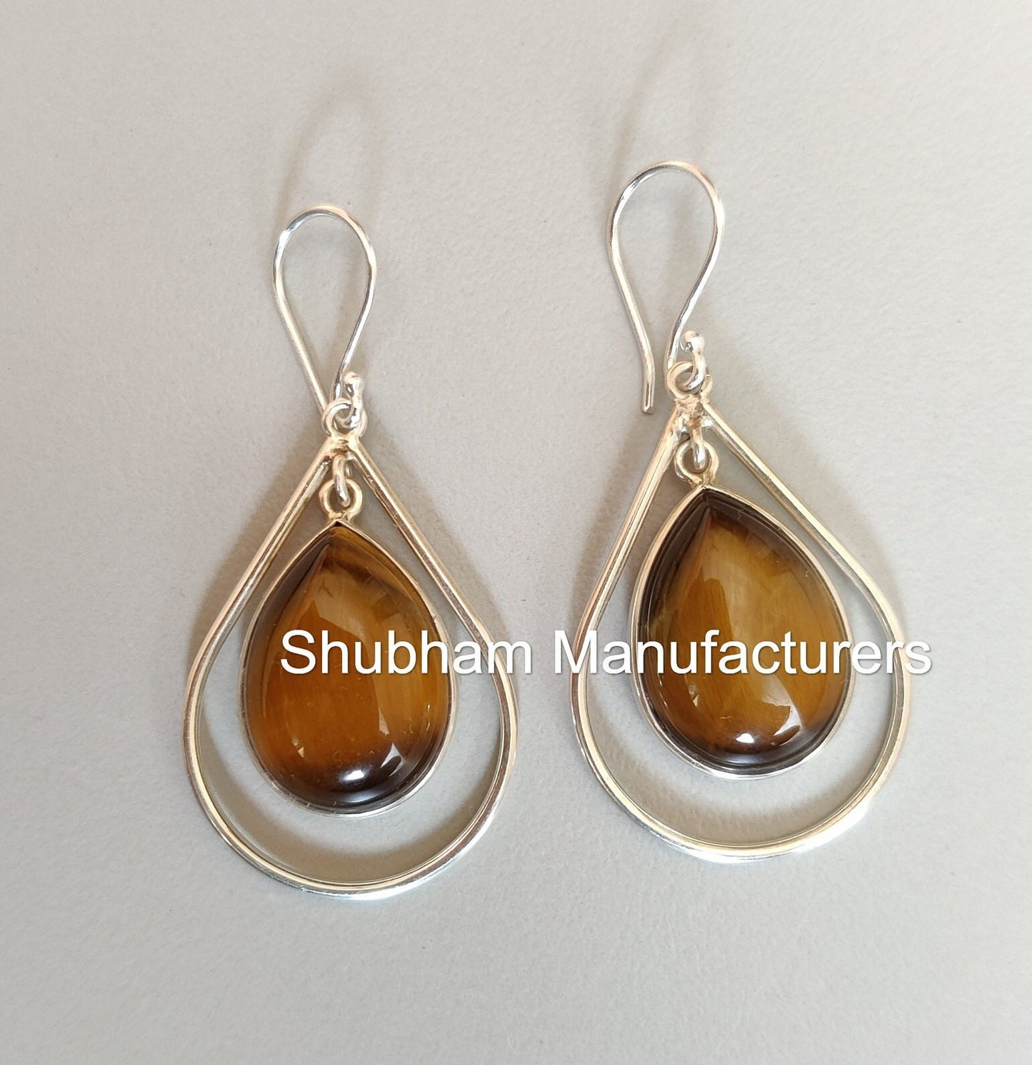 Tiger Eye Dangle Earrings, 925 Sterling Silver Earrings, Tiger Eye Jewelry, Drop Dangle Earrings for Her, Unique Design, Natural Stone