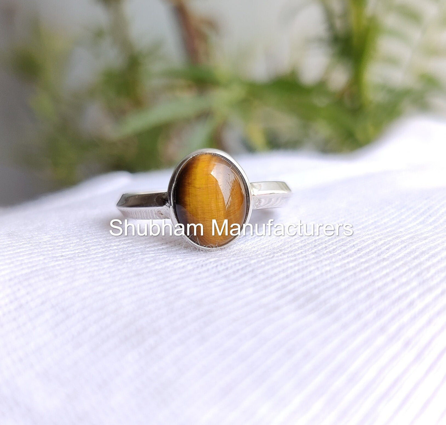 Tiger Eye Ring, 925 Sterling Silver, Tiger's Eye Silver Jewelry, Oval Gemstone, Unisex Ring, Birthstone Ring for Men and Women, Bezel Ring