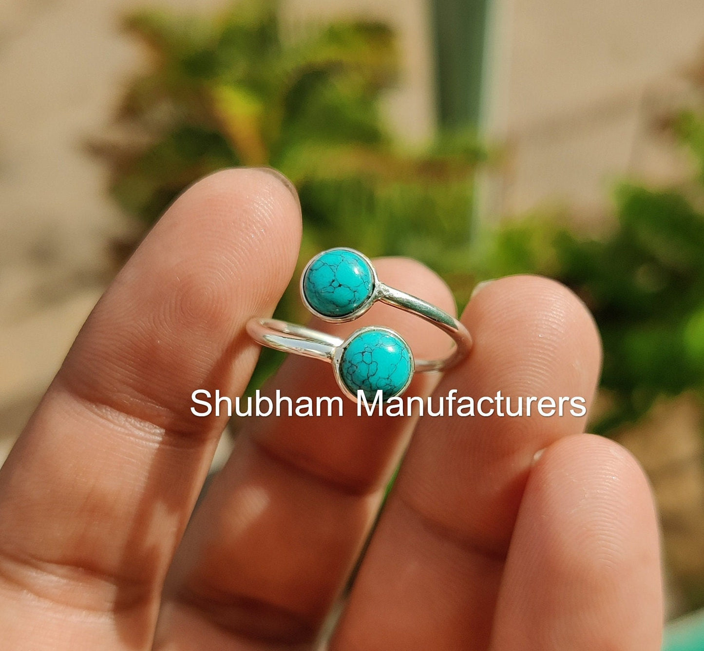 Turquoise Ring, 925 Sterling Silver Ring, Bypass Gemstone Ring, Natural Turquoise Jewelry, Everyday Simple, December Birthstone, Handmade