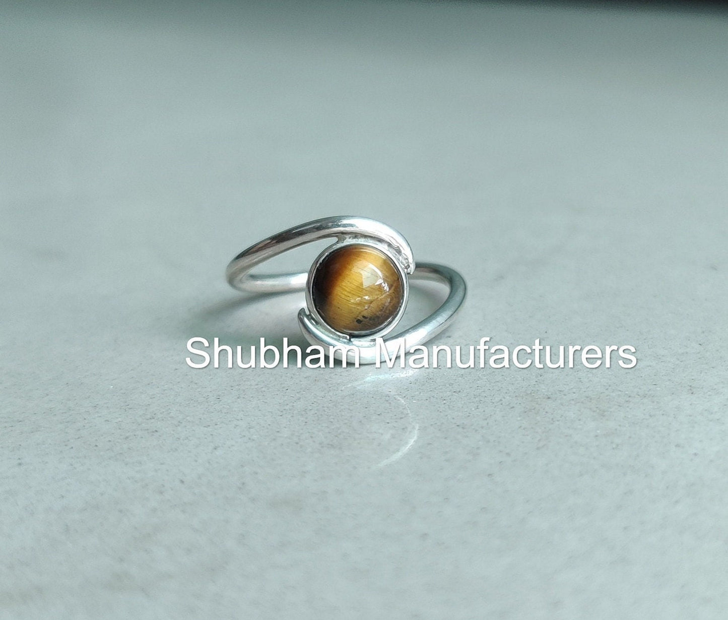 Tiger Eye Ring, 925 Sterling Silver Handmade Ring, Brown Gemstone, Designer Bypass Ring, Dainty Birthstone Ring, Tiger's Eye Jewelry for Her