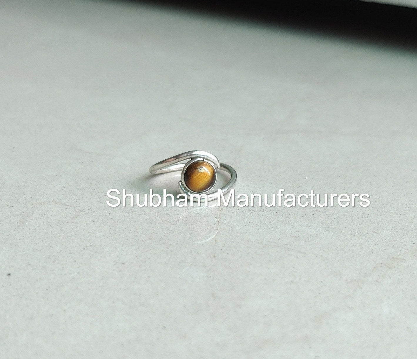 Tiger Eye Ring, 925 Sterling Silver Handmade Ring, Brown Gemstone, Designer Bypass Ring, Dainty Birthstone Ring, Tiger's Eye Jewelry for Her