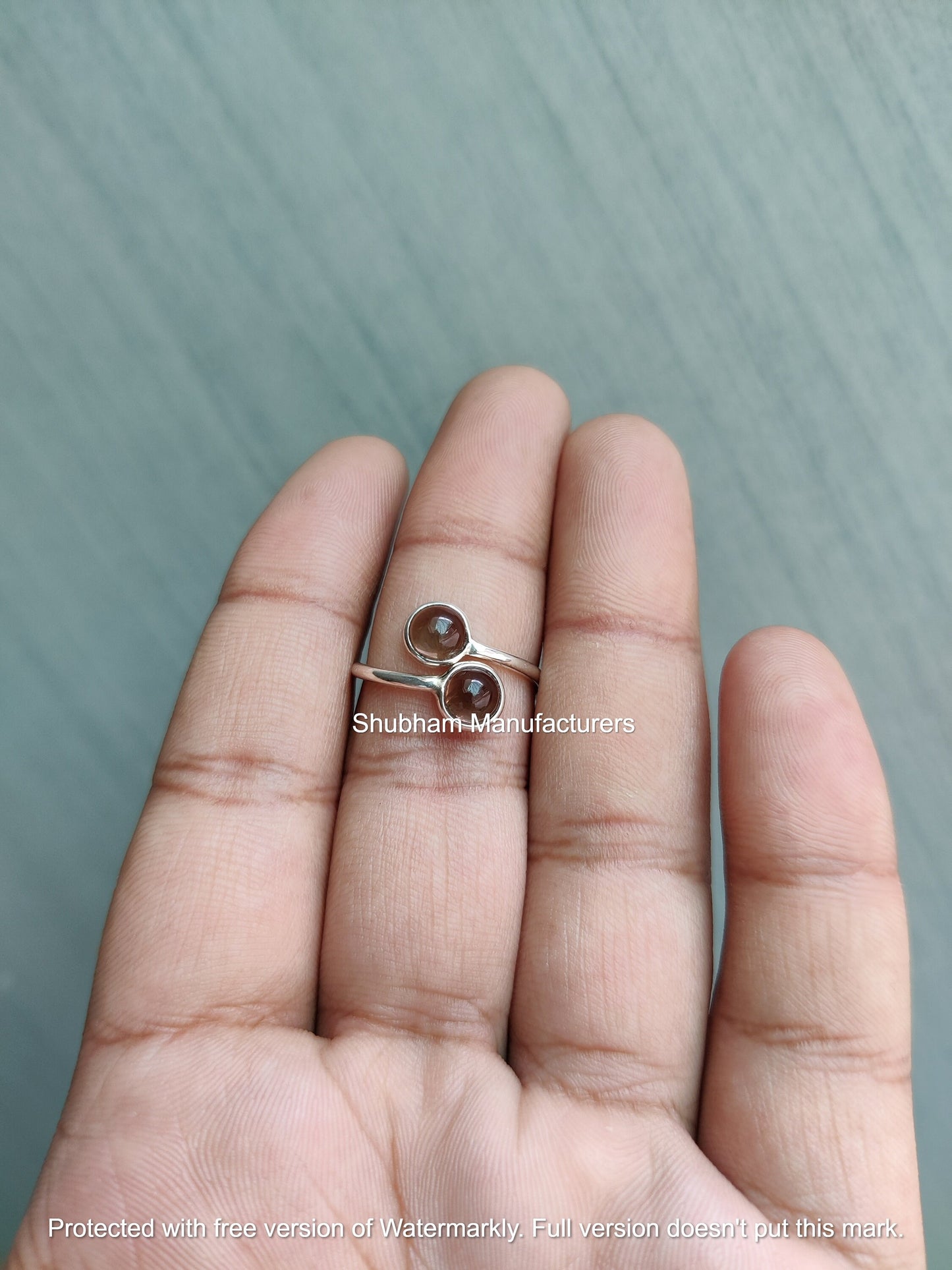 Smoky Quartz Ring, 925 Sterling Silver Ring, Brown Quartz Jewelry, Bypass Gemstone Ring, June Birthstone, Handmade Minimalist Ring for Her