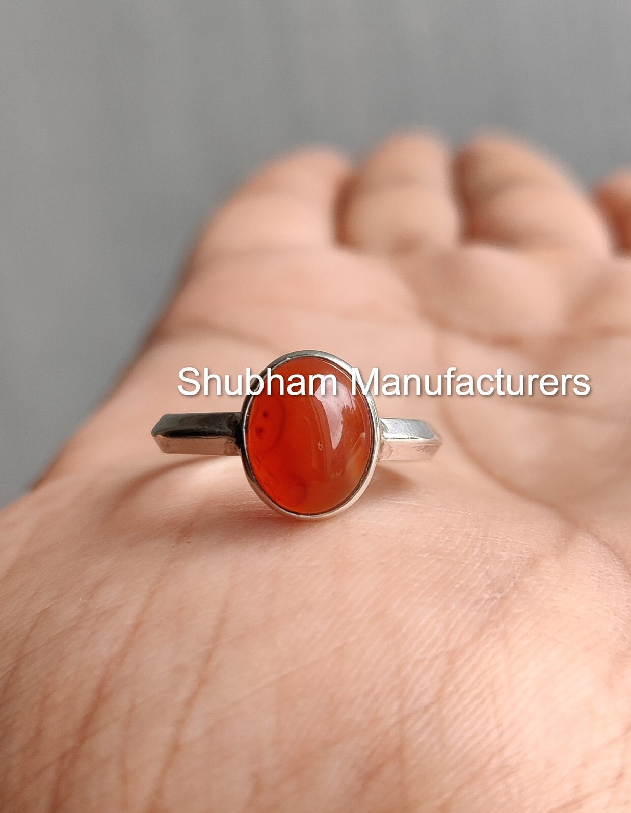 Natural Carnelian Ring, 925 Sterling Silver Ring, Birthstone Jewelry, Ring for Women, Minimalist Stone Ring, Oval Gemstone Ring for Her