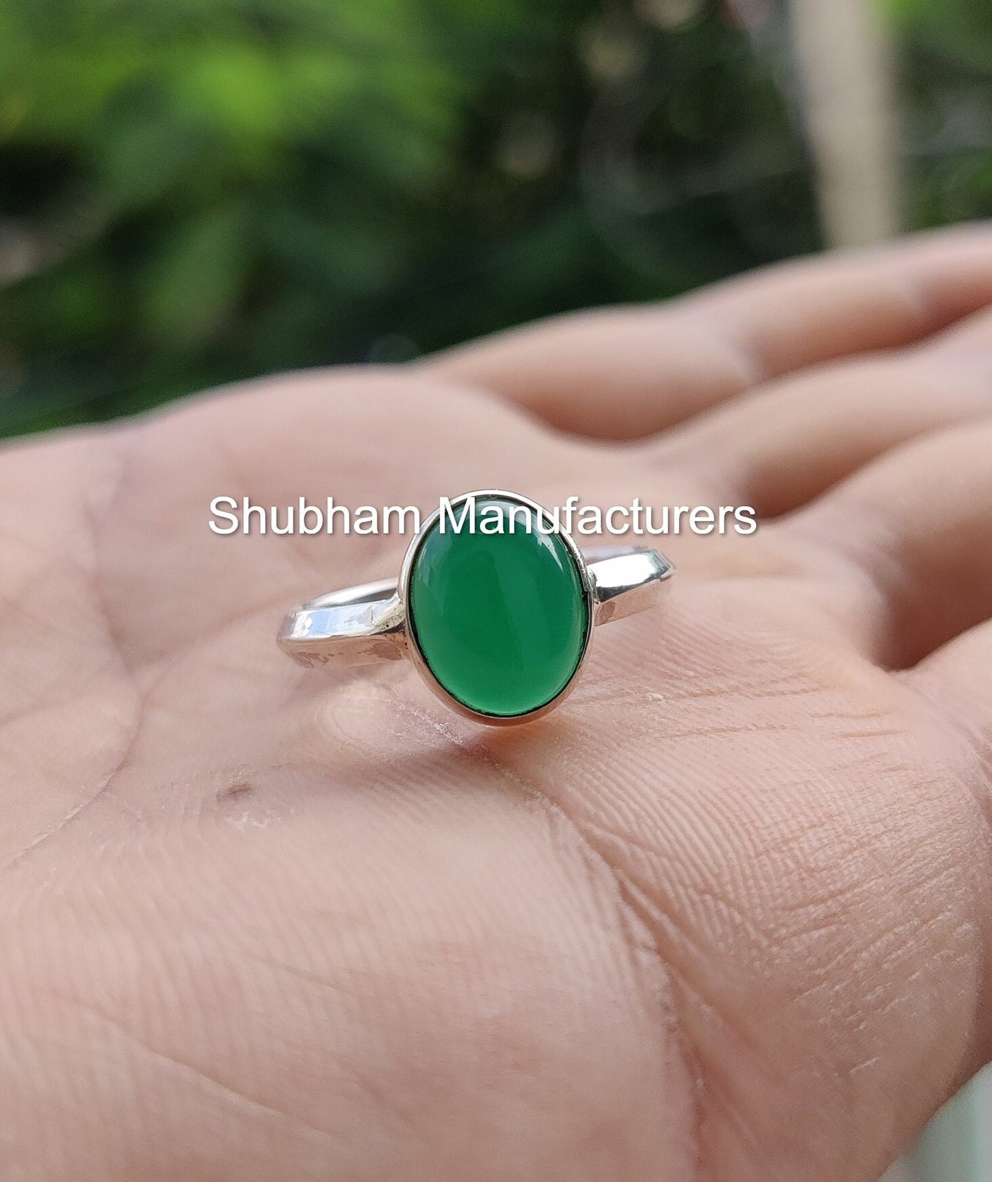 Natural Green Onyx Ring, 925 Sterling Silver Ring, December Birthstone, Simple Everyday Ring, Green Gemstone Ring, Handmade Women's Ring
