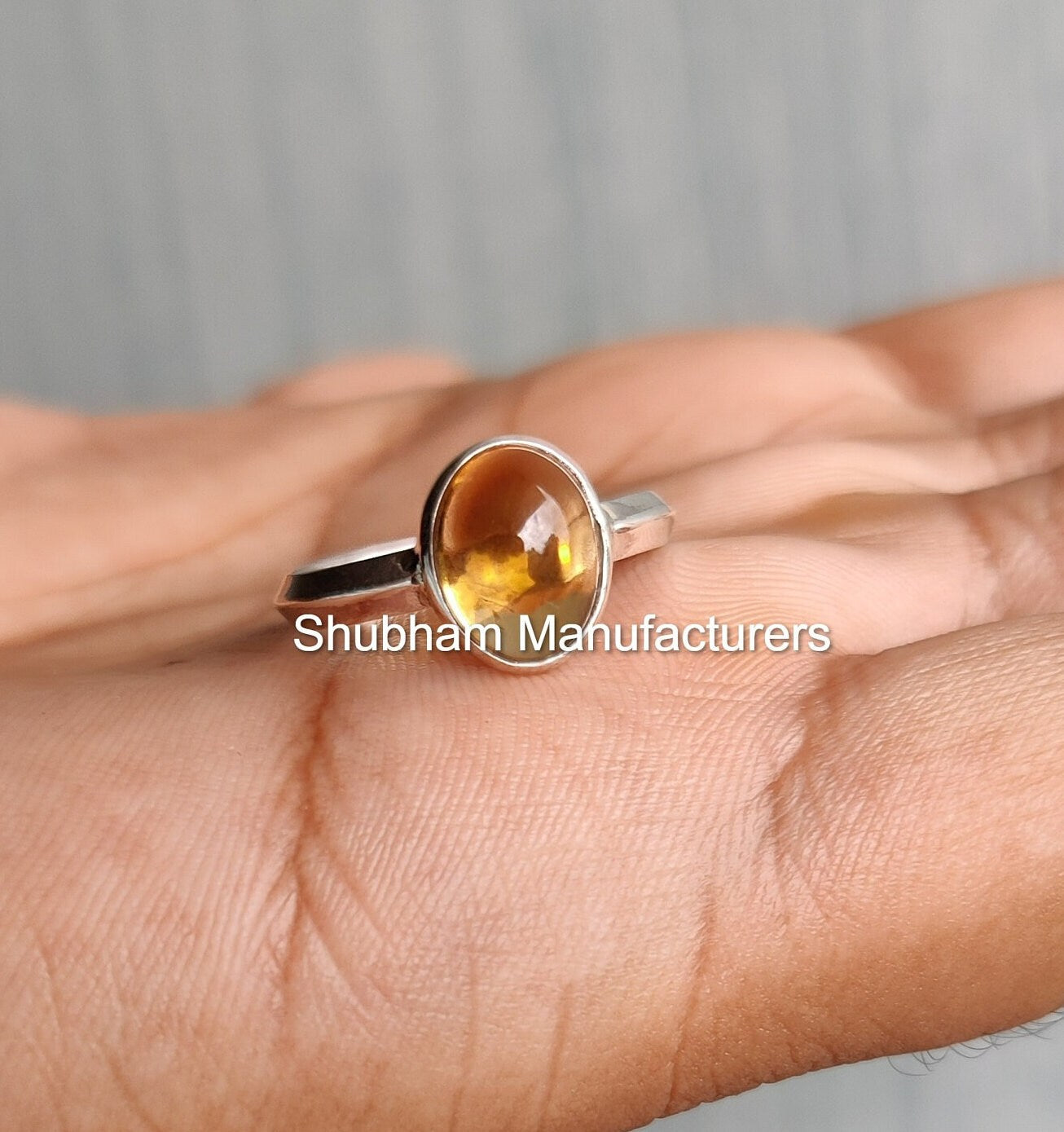 Natural Citrine Ring, 925 Sterling Silver Ring, Yellow Gemstone Ring, Minimalist Stone Ring, Handmade Silver Jewelry, November Birthstone