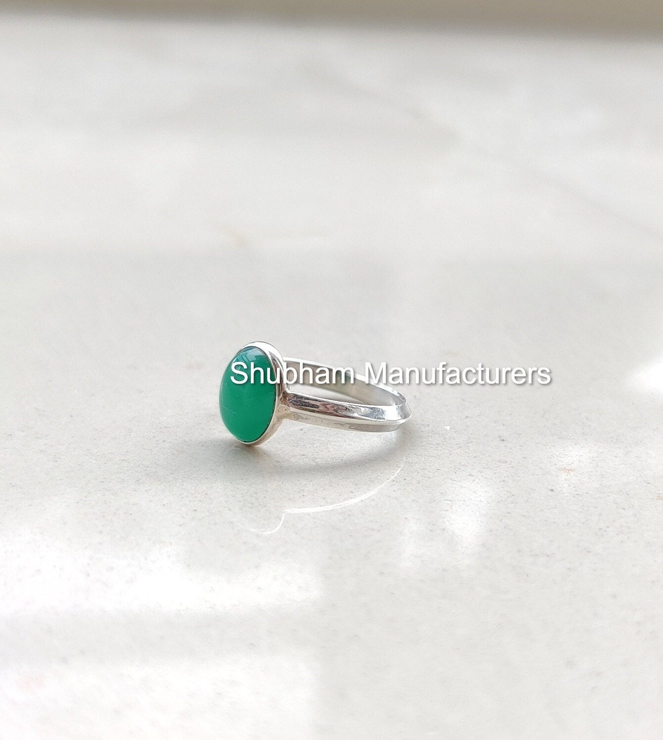 Natural Green Onyx Ring, 925 Sterling Silver Ring, December Birthstone, Simple Everyday Ring, Green Gemstone Ring, Handmade Women's Ring