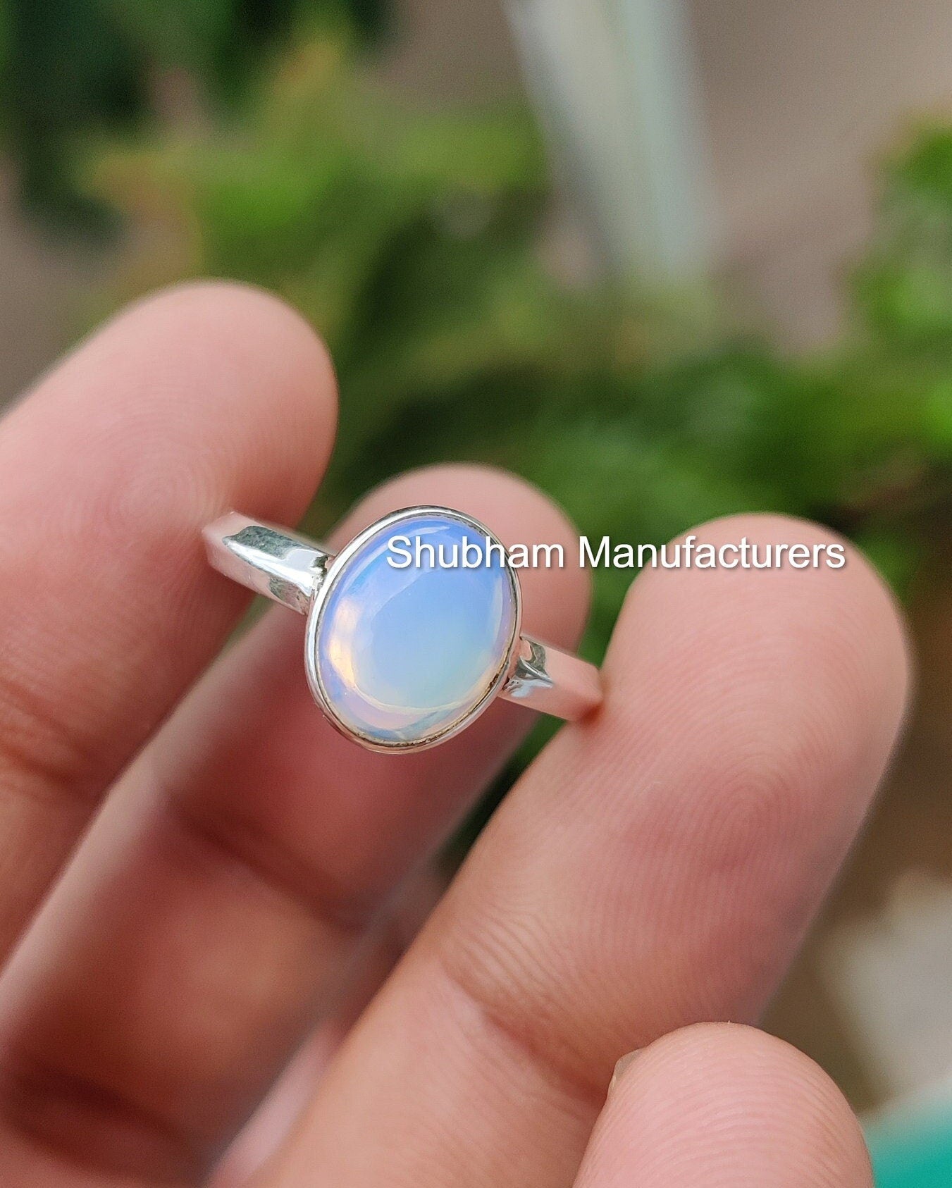 Sparkling Opalite Ring, 925 Sterling Silver Ring, Milky Quartz Gemstone Ring, Stone Ring for Women, Colorful Opalite Jewelry,Healing Crystal