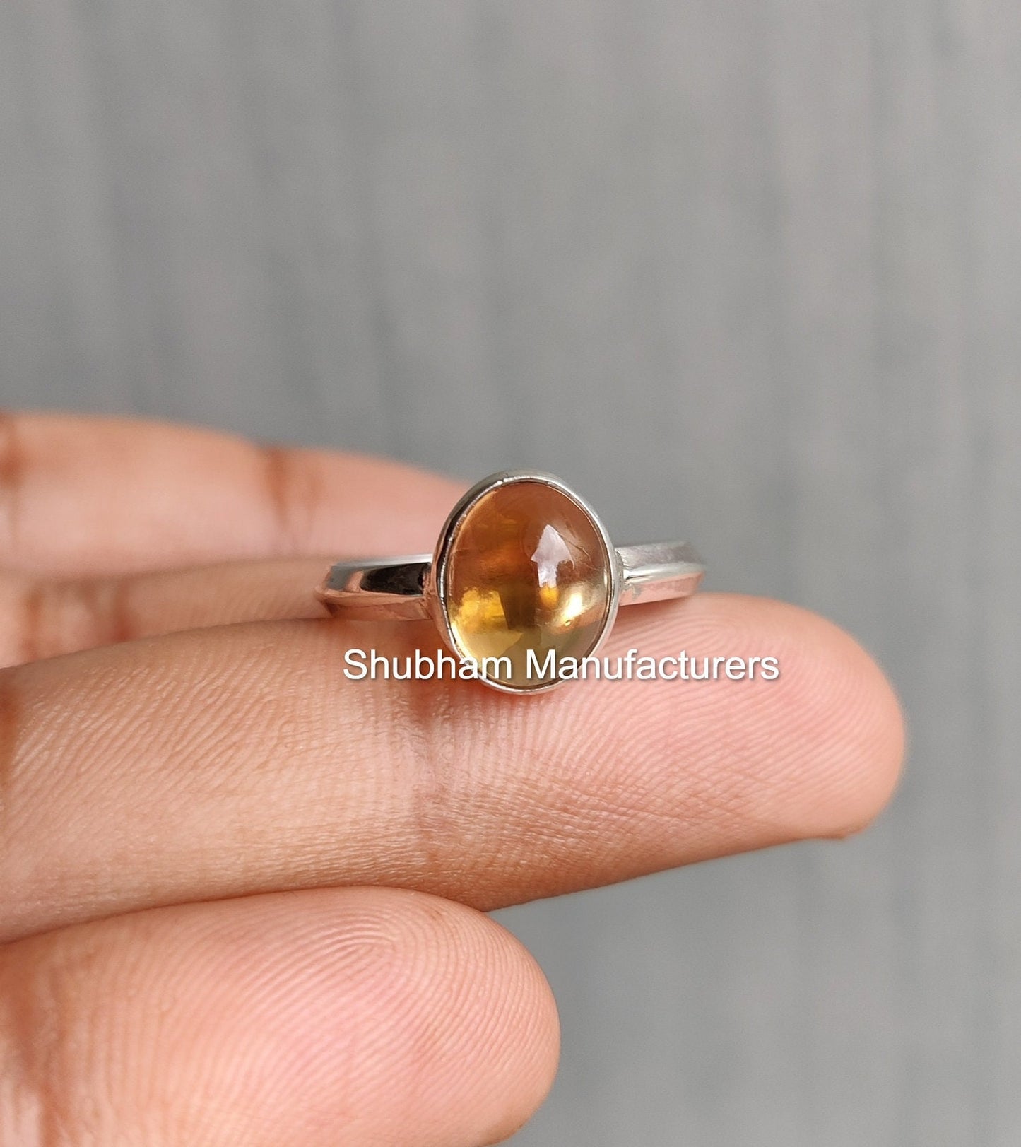 Natural Citrine Ring, 925 Sterling Silver Ring, Yellow Gemstone Ring, Minimalist Stone Ring, Handmade Silver Jewelry, November Birthstone