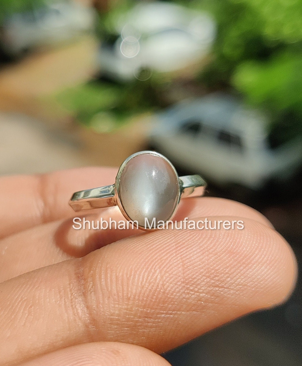 Natural Gray Moonstone Ring, 925 Sterling Silver Ring, Simple Everyday Gemstone Ring, Gray Stone Jewelry, June Birthstone, Handmade Gift