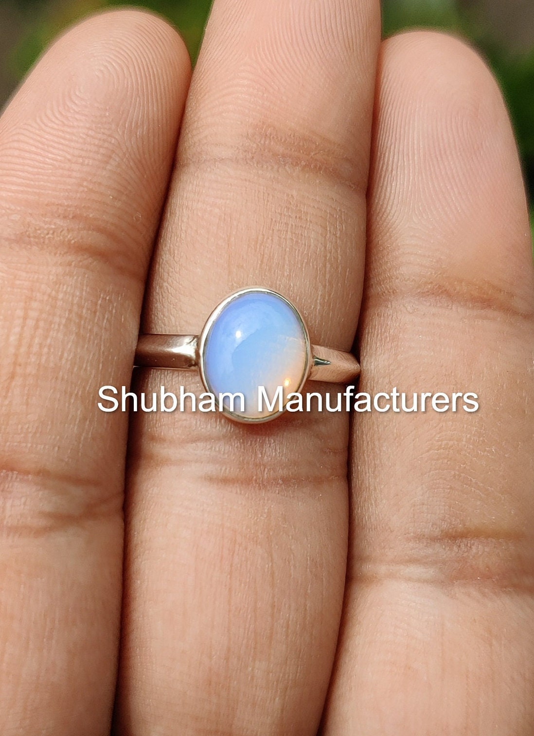 Sparkling Opalite Ring, 925 Sterling Silver Ring, Milky Quartz Gemstone Ring, Stone Ring for Women, Colorful Opalite Jewelry,Healing Crystal