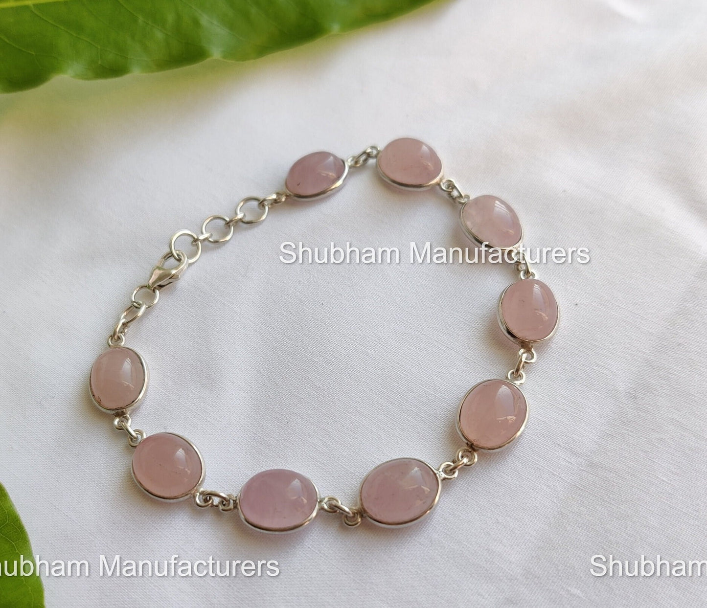 Natural Rose Quartz Bracelet, 925 Sterling Silver Bracelet, Pink Stone Bracelet, Pink Quartz Silver Jewelry, Adjustable Gemstone Bracelet