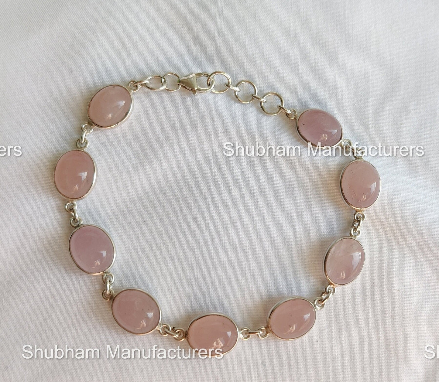 Natural Rose Quartz Bracelet, 925 Sterling Silver Bracelet, Pink Stone Bracelet, Pink Quartz Silver Jewelry, Adjustable Gemstone Bracelet