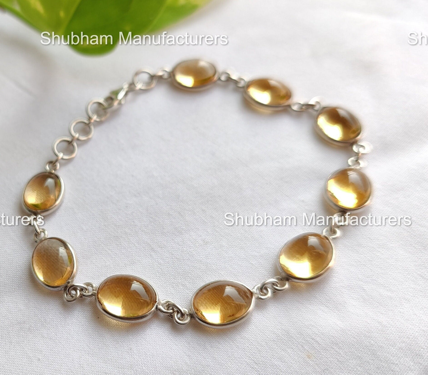 Natural Citrine Bracelet, 925 Sterling Silver Bracelet, Yellow Quartz Bracelet, Adjustable Gemstone Bracelet,Healing Crystal Jewelry for Her