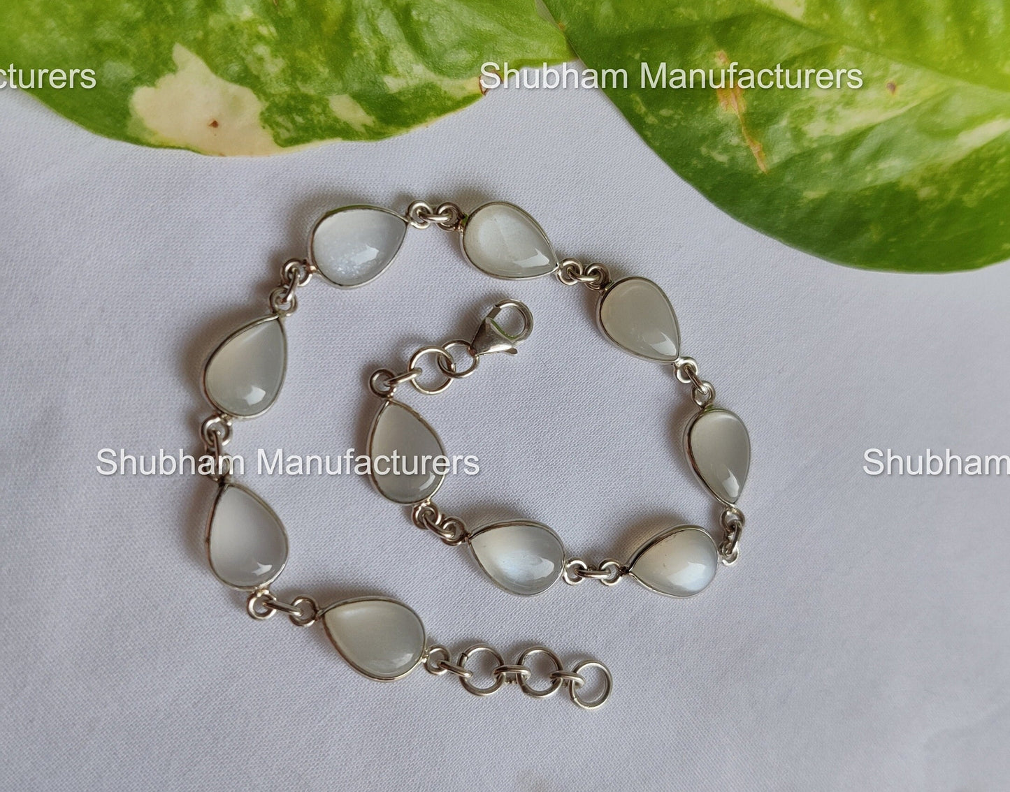 Natural White Moonstone Bracelet, 925 Sterling Silver Bracelet, Healing Moonstone Jewelry, Adjustable Gemstone Bracelet, Gift for Love