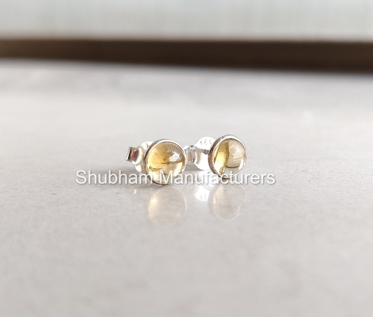 Natural Citrine Stud Earrings, 925 Sterling Silver Studs, Tiny Citrine Post Earrings, November Birthstone, Yellow Citrine Jewelry for Women