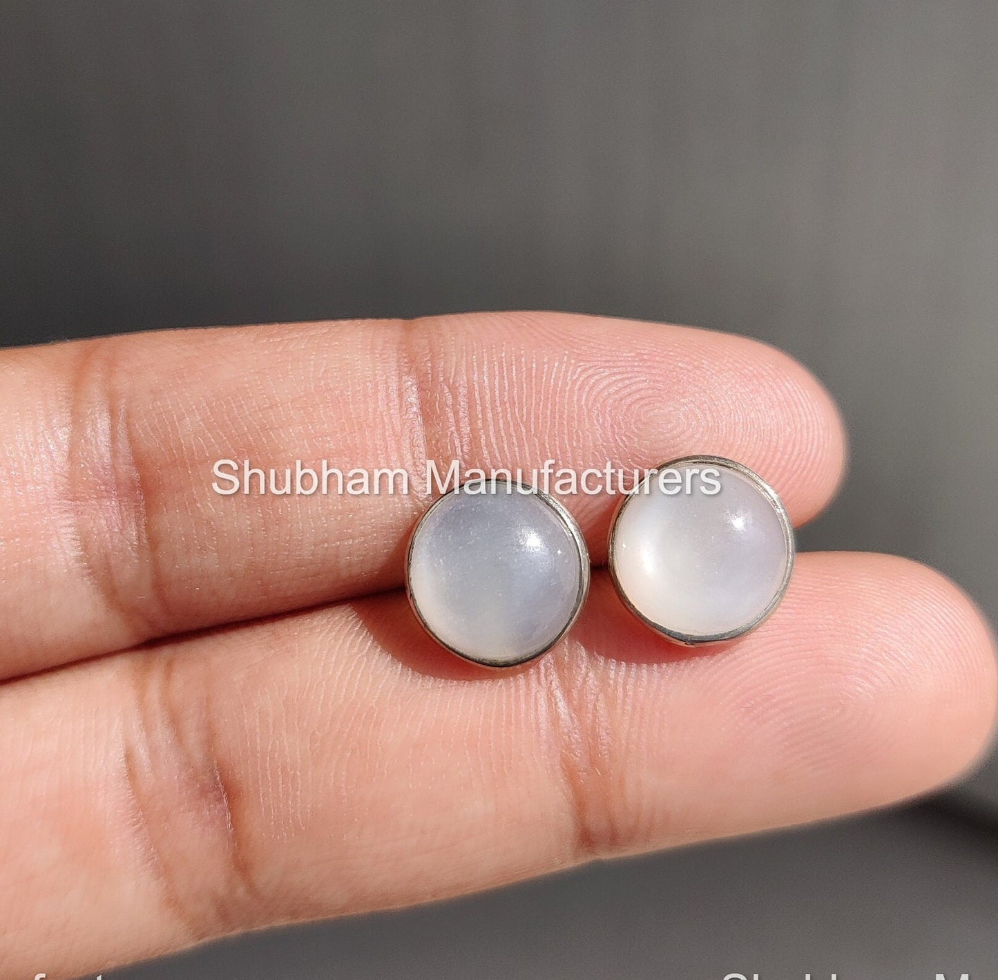 Natural White Moonstone Studs, 925 Sterling Silver Studs, White Moonstone Post Earrings, Silver Moonstone Minimalist Jewelry,June Birthstone