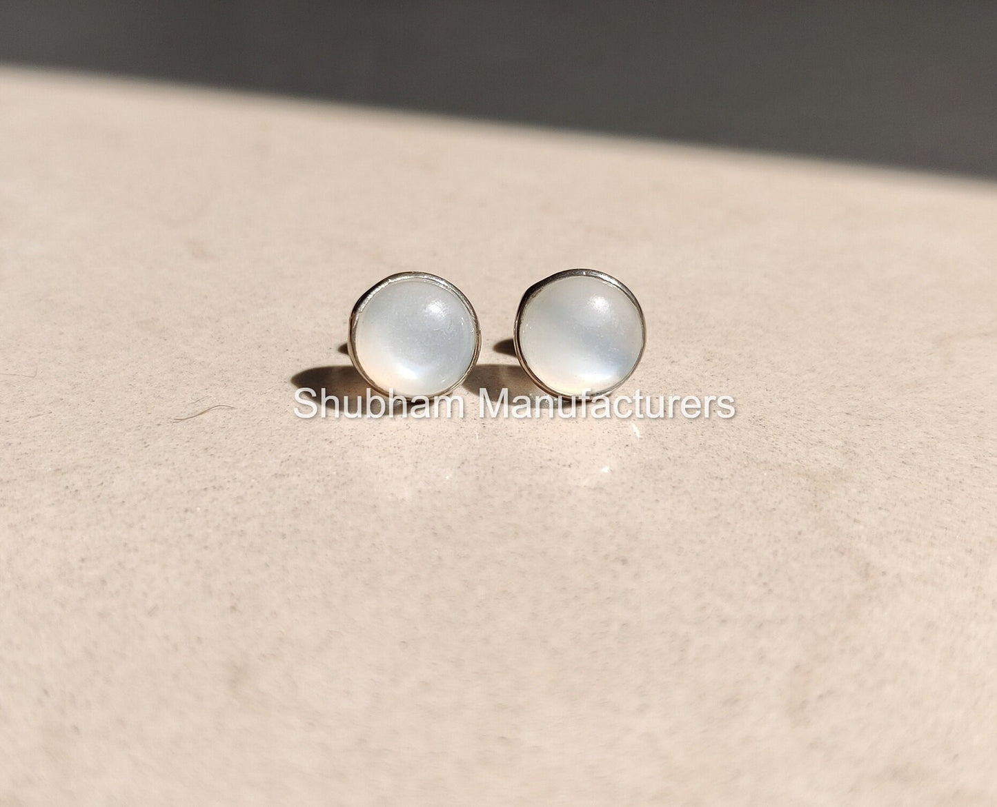 Natural White Moonstone Studs, 925 Sterling Silver Studs, White Moonstone Post Earrings, Silver Moonstone Minimalist Jewelry,June Birthstone