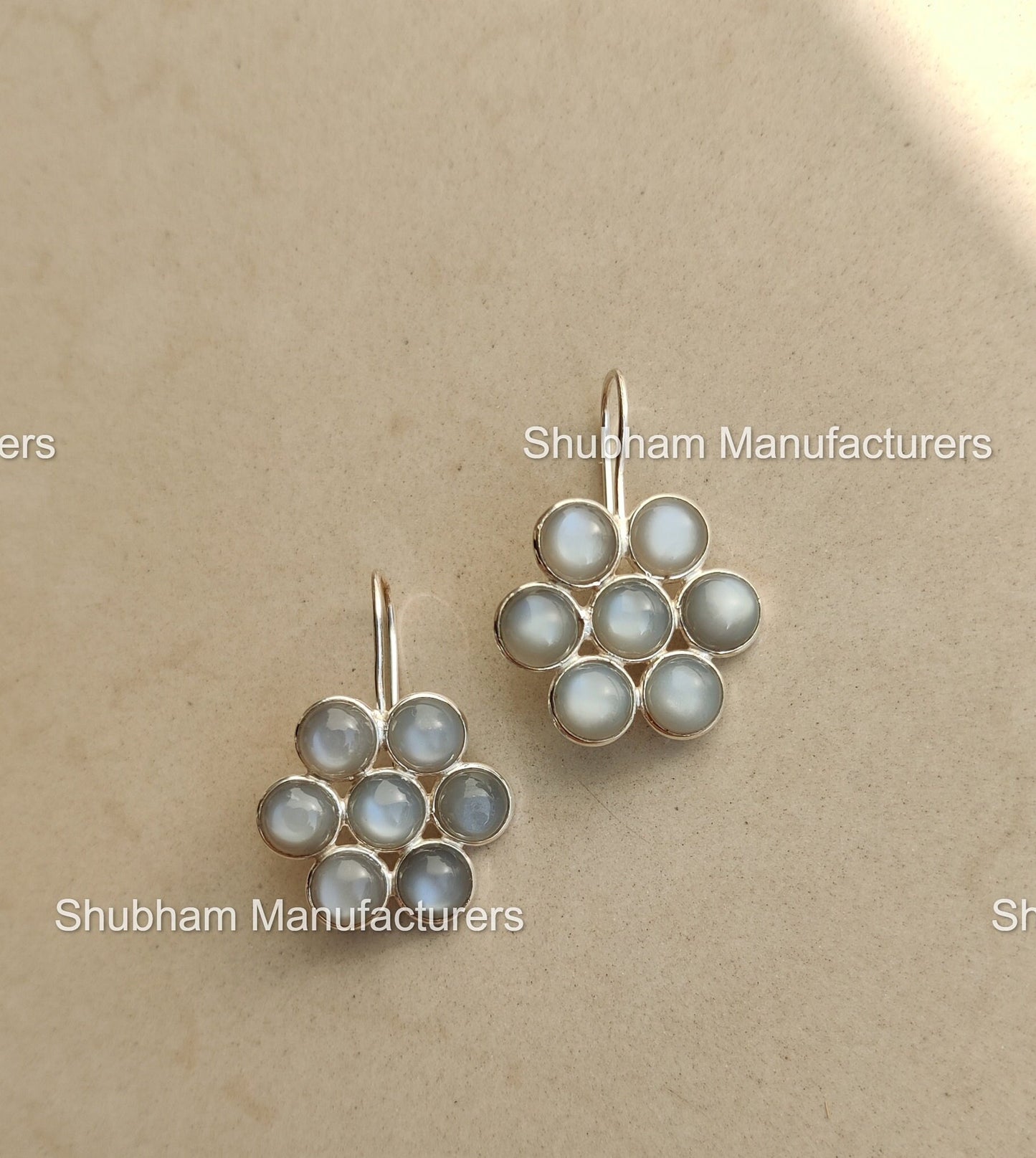 Natural Gray Moonstone Earrings, 925 Sterling Silver Earrings, Gemstone Dangle Earrings, Healing Moonstone Jewelry, Handmade Boho Earrings