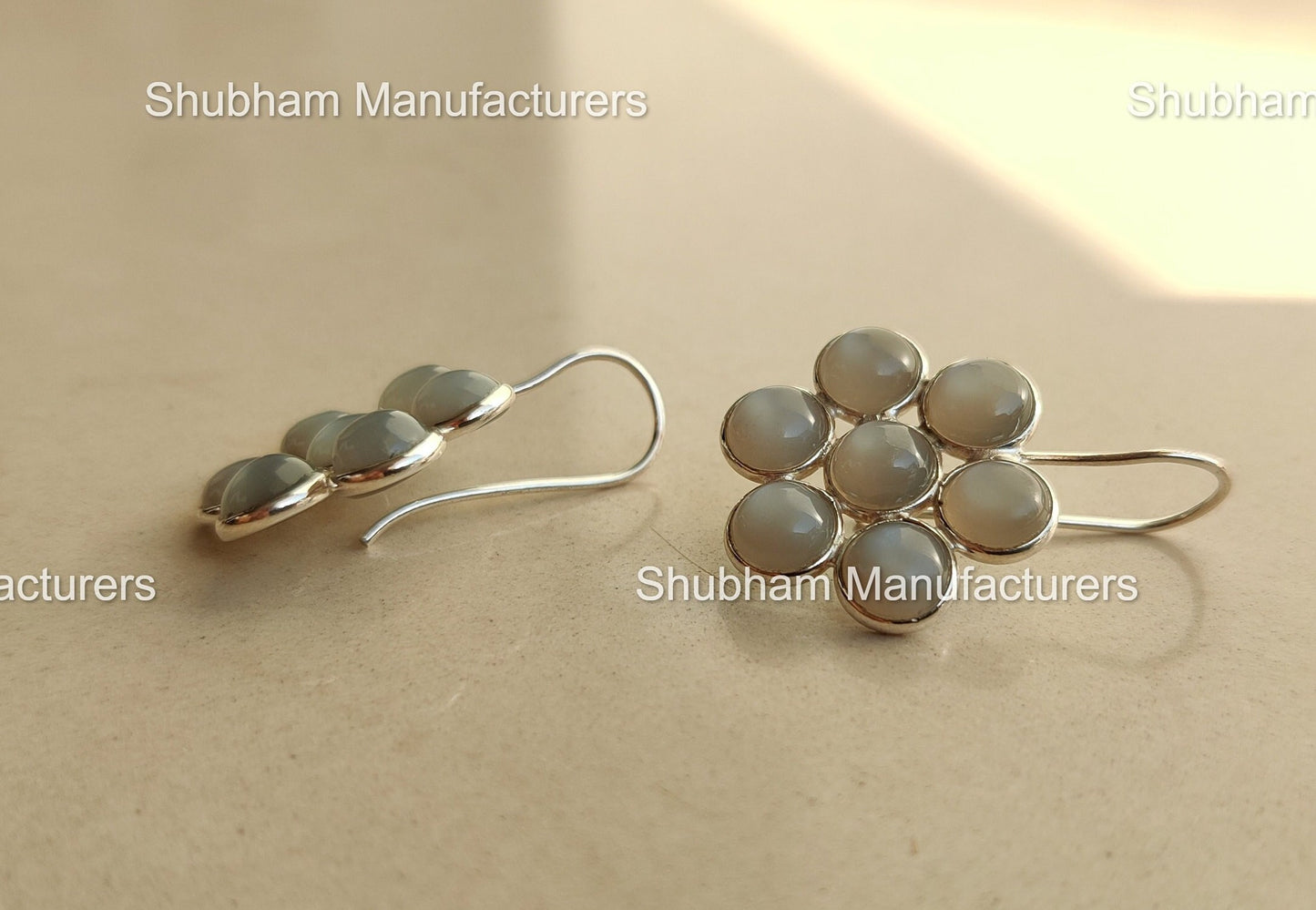 Natural Gray Moonstone Earrings, 925 Sterling Silver Earrings, Gemstone Dangle Earrings, Healing Moonstone Jewelry, Handmade Boho Earrings