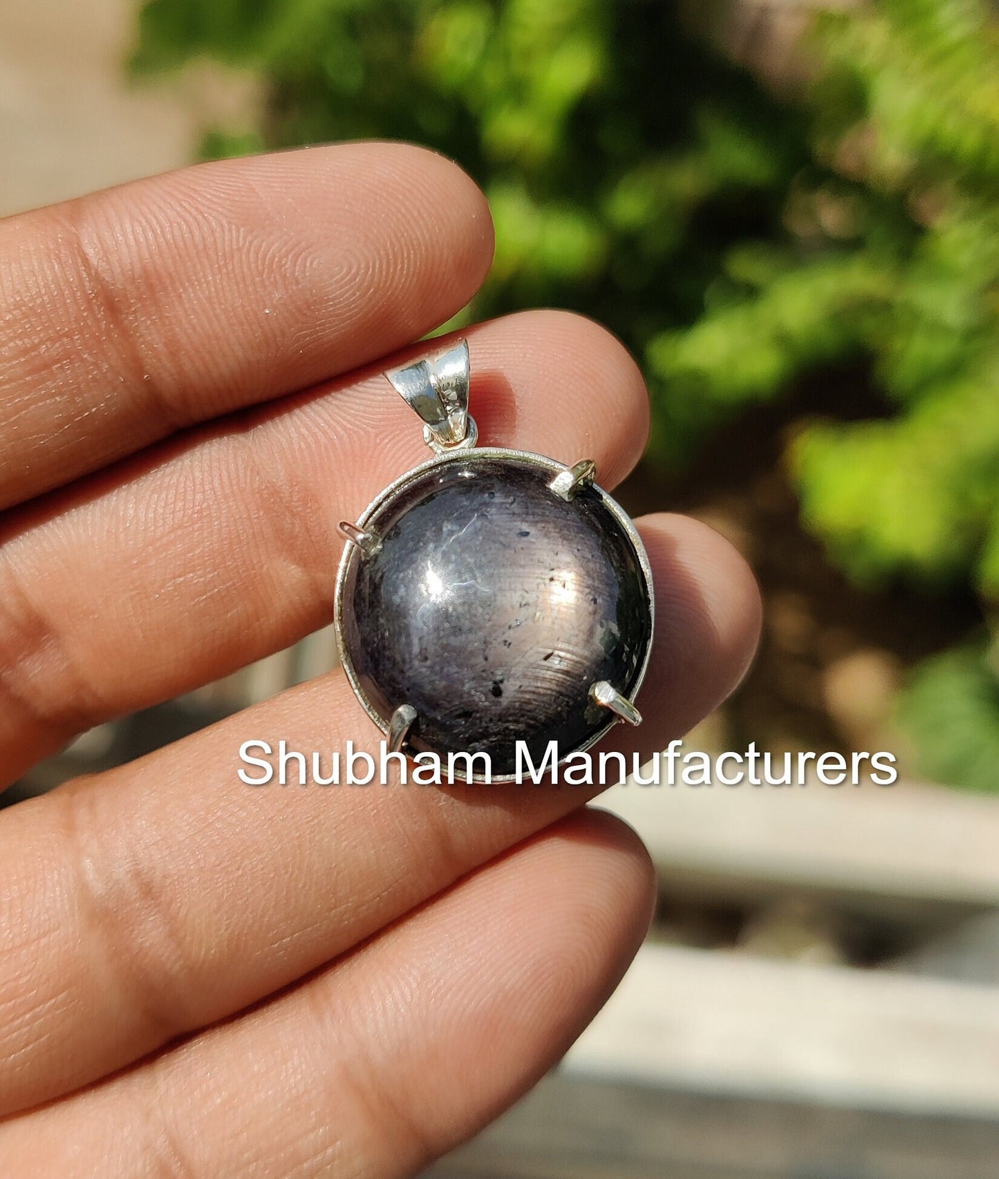 Natural Star Ruby Pendant, 925 Sterling Silver Jewelry, Star Ruby Cabochon, Ruby Star Jewelry, Round Cabochon Pendant, Birthstone Pendant