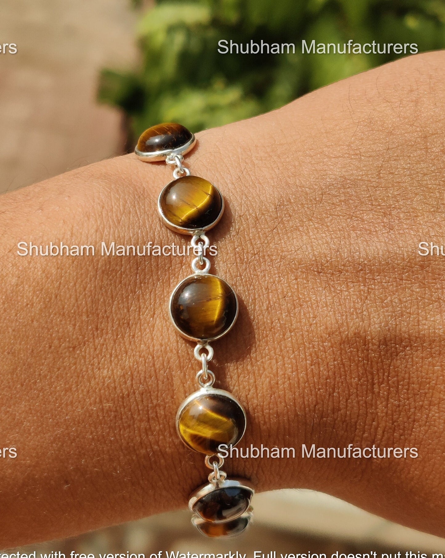 Natural Tiger Eye Bracelet, 925 Sterling Silver Bracelet, Gemstone Adjustable Bracelet, Minimalist Jewelry for Her, Healing Crystal Bracelet