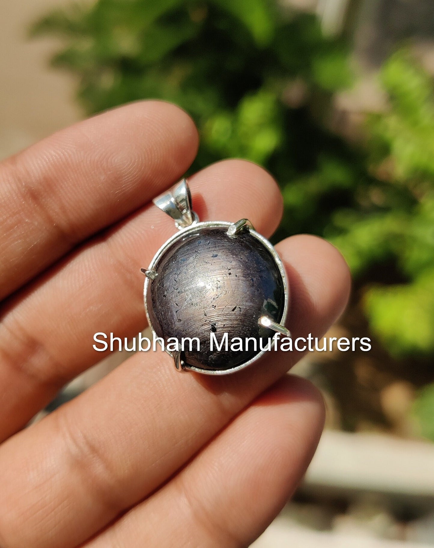 Natural Star Ruby Pendant, 925 Sterling Silver Jewelry, Star Ruby Cabochon, Ruby Star Jewelry, Round Cabochon Pendant, Birthstone Pendant