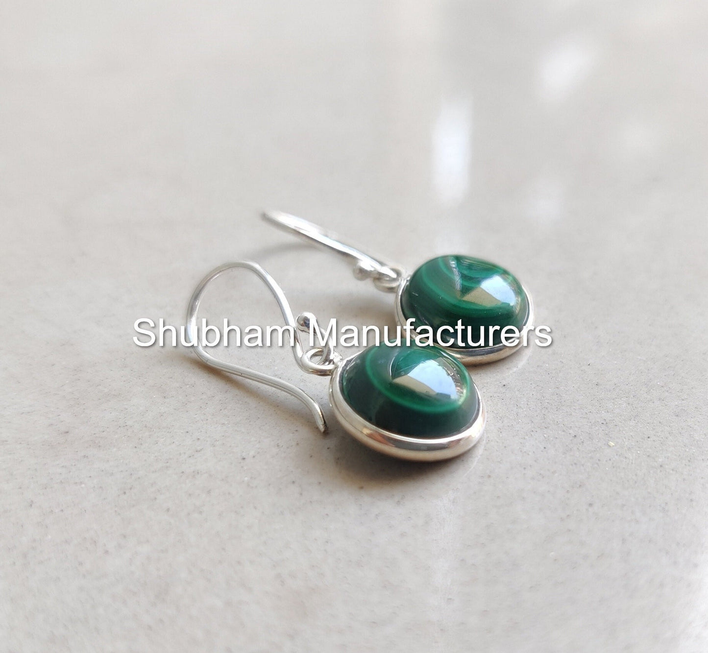 Natural Malachite Earrings, 925 Sterling Silver Earrings, Malachite Gemstone Earrings, Simple Everyday Earrings, Malachite Dangle Earrings