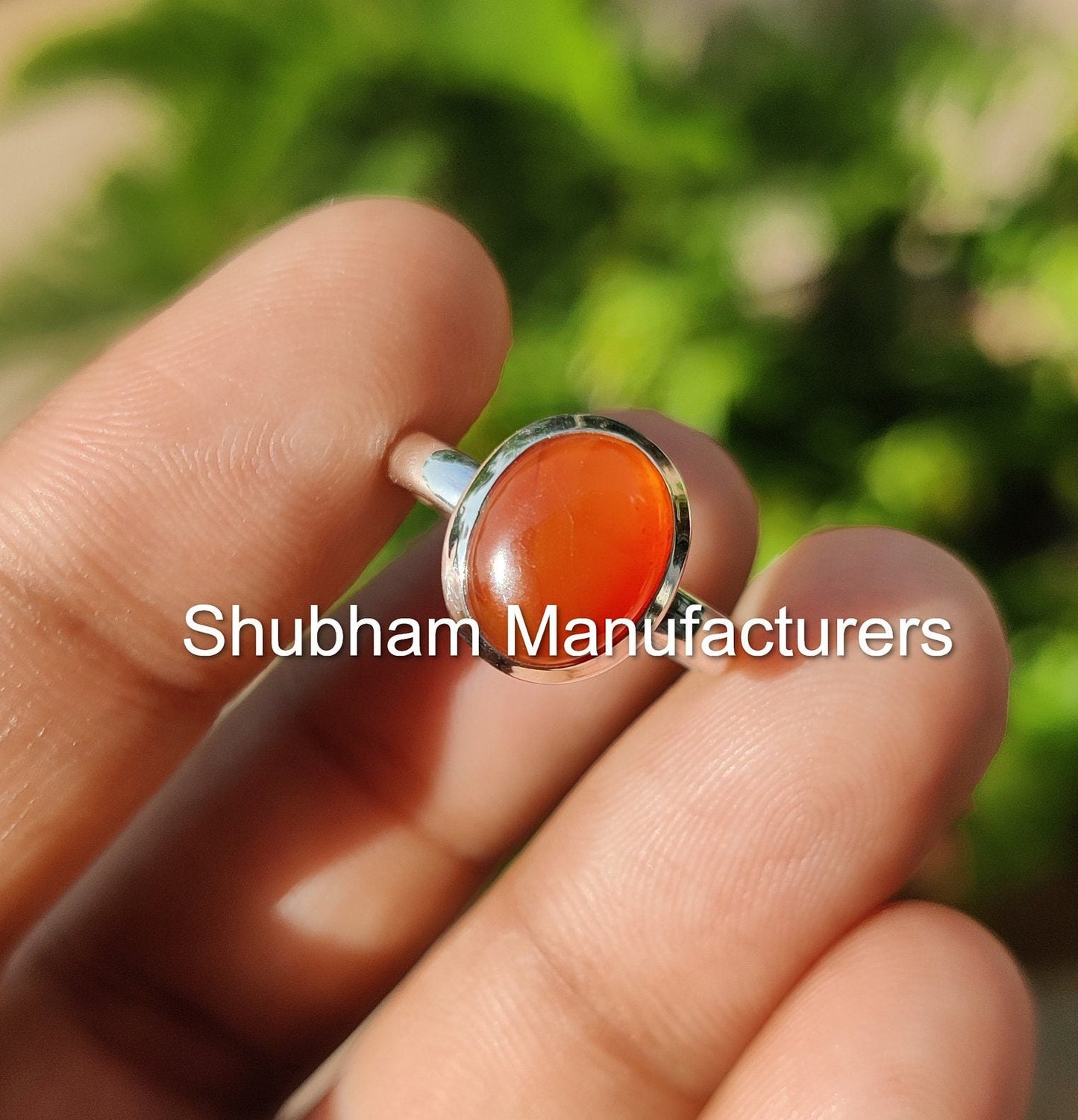 Natural Carnelian Ring, 925 Sterling Silver Ring, Orange Gemstone Ring, Promise Ring for Her, Modern Simple Everyday Ring, Anniversary Gift