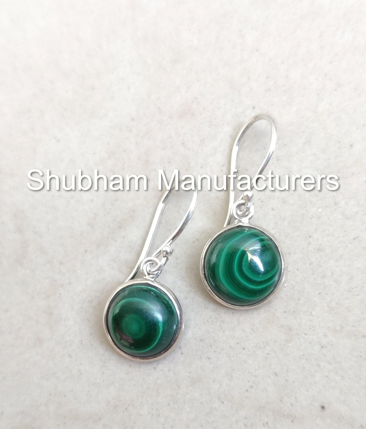 Natural Malachite Earrings, 925 Sterling Silver Earrings, Malachite Gemstone Earrings, Simple Everyday Earrings, Malachite Dangle Earrings