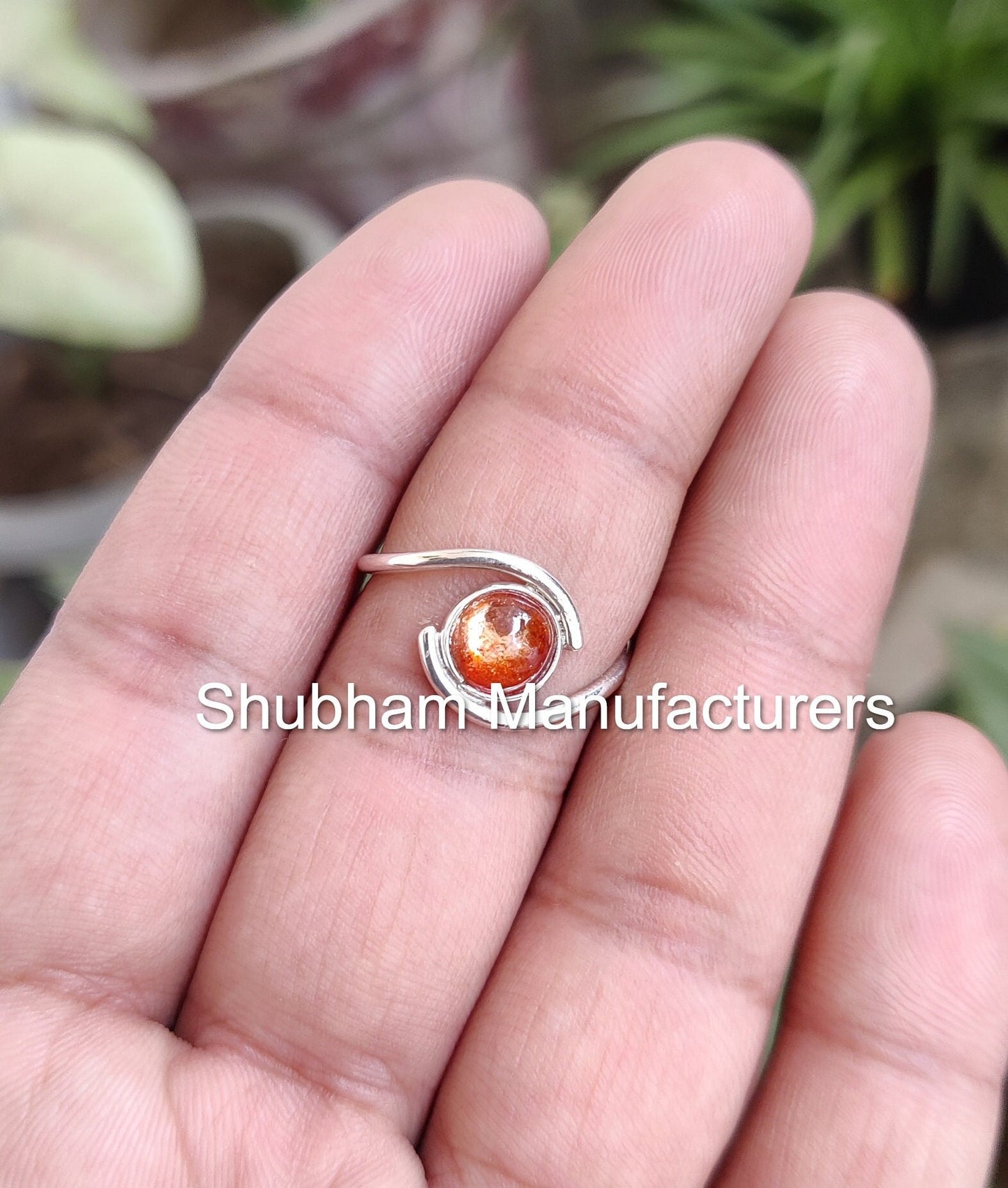 Sun Stone Ring, 925 Sterling Silver Ring, Sunstone Jewelry, Natural Gemstone Ring, Silver Birthstone Ring, Handmade Gift for Her,Bypass Ring