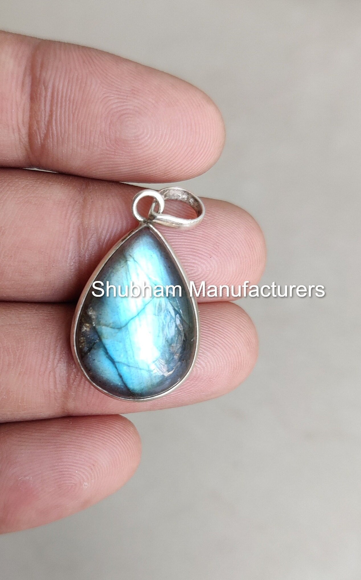 Blue Flash Labradorite Pendant, 925 Sterling Silver Pendant, Silver Labradorite Jewelry, Teardrop Pendant for Her,Handmade Jewelry for Women