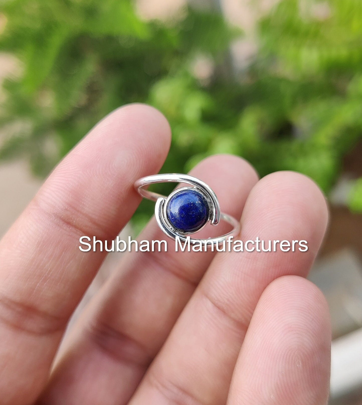 Genuine Lapis Lazuli Ring, 925 Sterling Silver Ring, Bypass Gemstone Ring, January Birthstone Ring, Blue Lapis Jewelry, Simple Everyday Ring