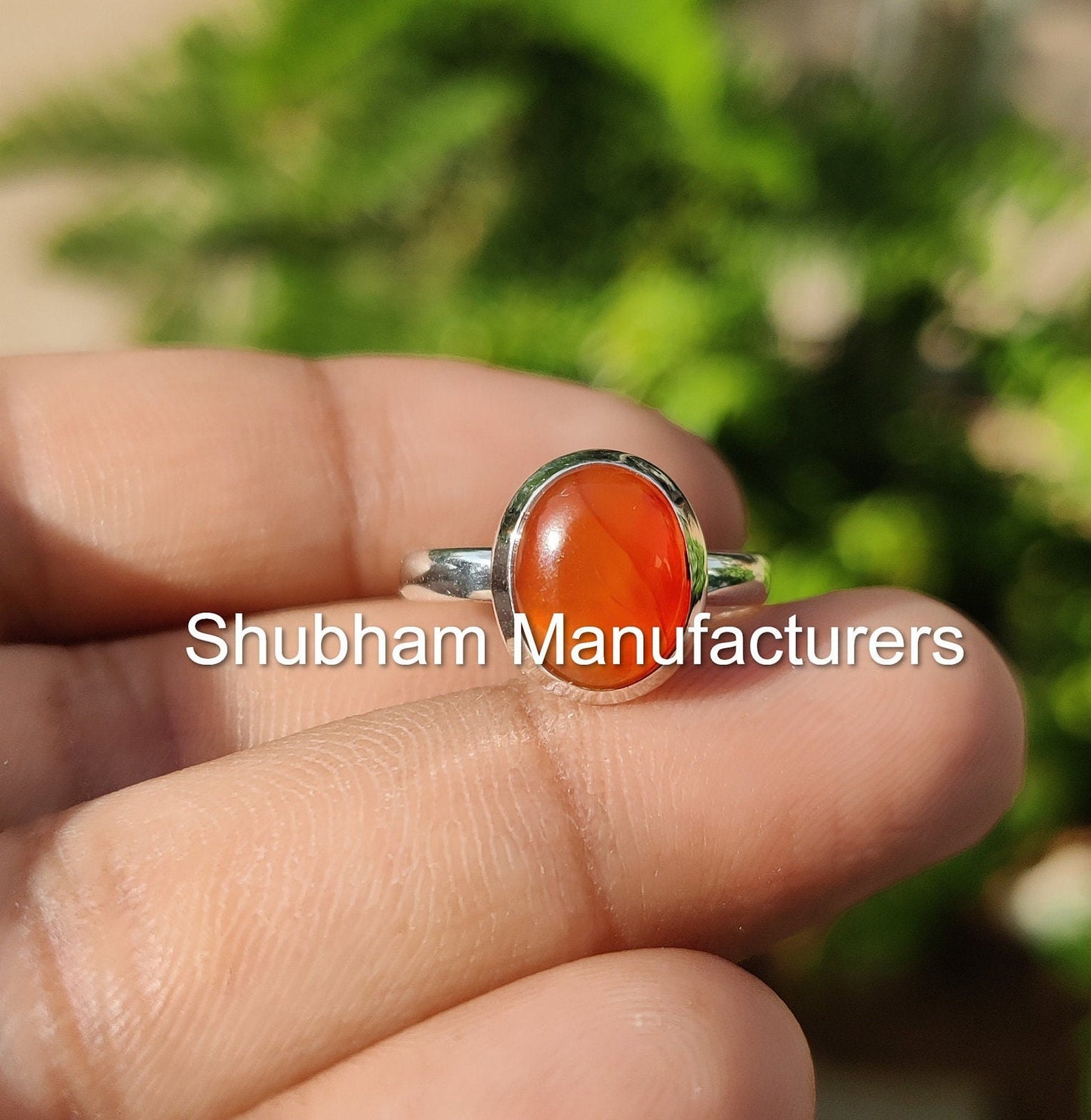 Natural Carnelian Ring, 925 Sterling Silver Ring, Orange Gemstone Ring, Promise Ring for Her, Modern Simple Everyday Ring, Anniversary Gift