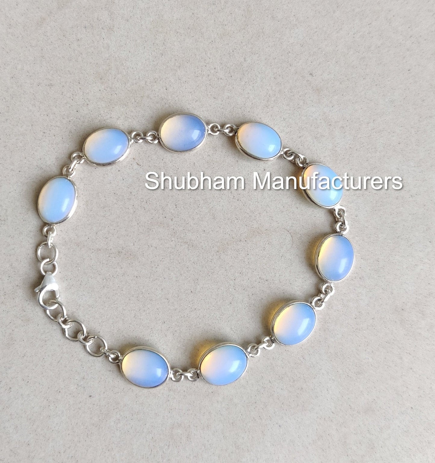 925 Sterling Silver Milky Opalite Bracelet, Adjustable Gemstone Bracelet, Opalite Jewelry, Minimalist Stone Jewelry,Healing Crystal Bracelet