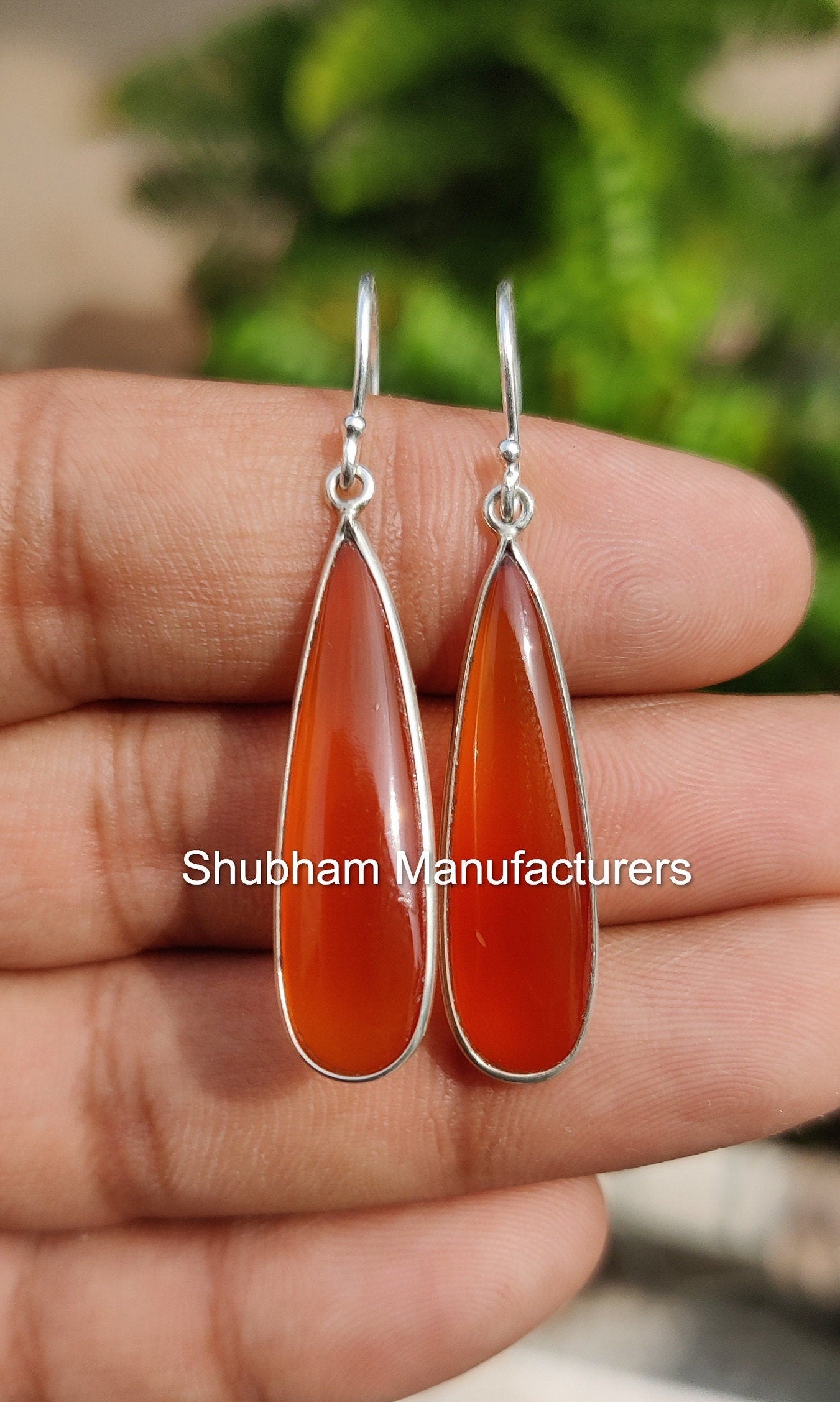 Natural Carnelian Earrings, 925 Sterling Silver Earrings, Carnelian Silver Jewelry, Orange Gemstone Earrings, Healing Stone, Gift for Her