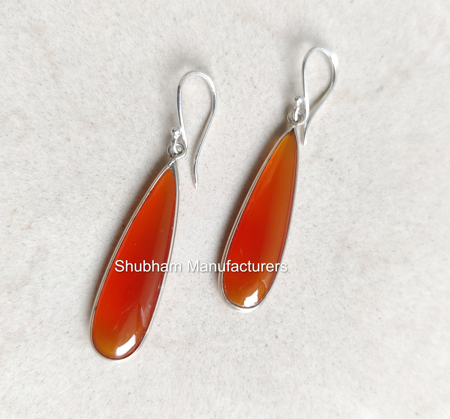 Natural Carnelian Earrings, 925 Sterling Silver Earrings, Carnelian Silver Jewelry, Orange Gemstone Earrings, Healing Stone, Gift for Her